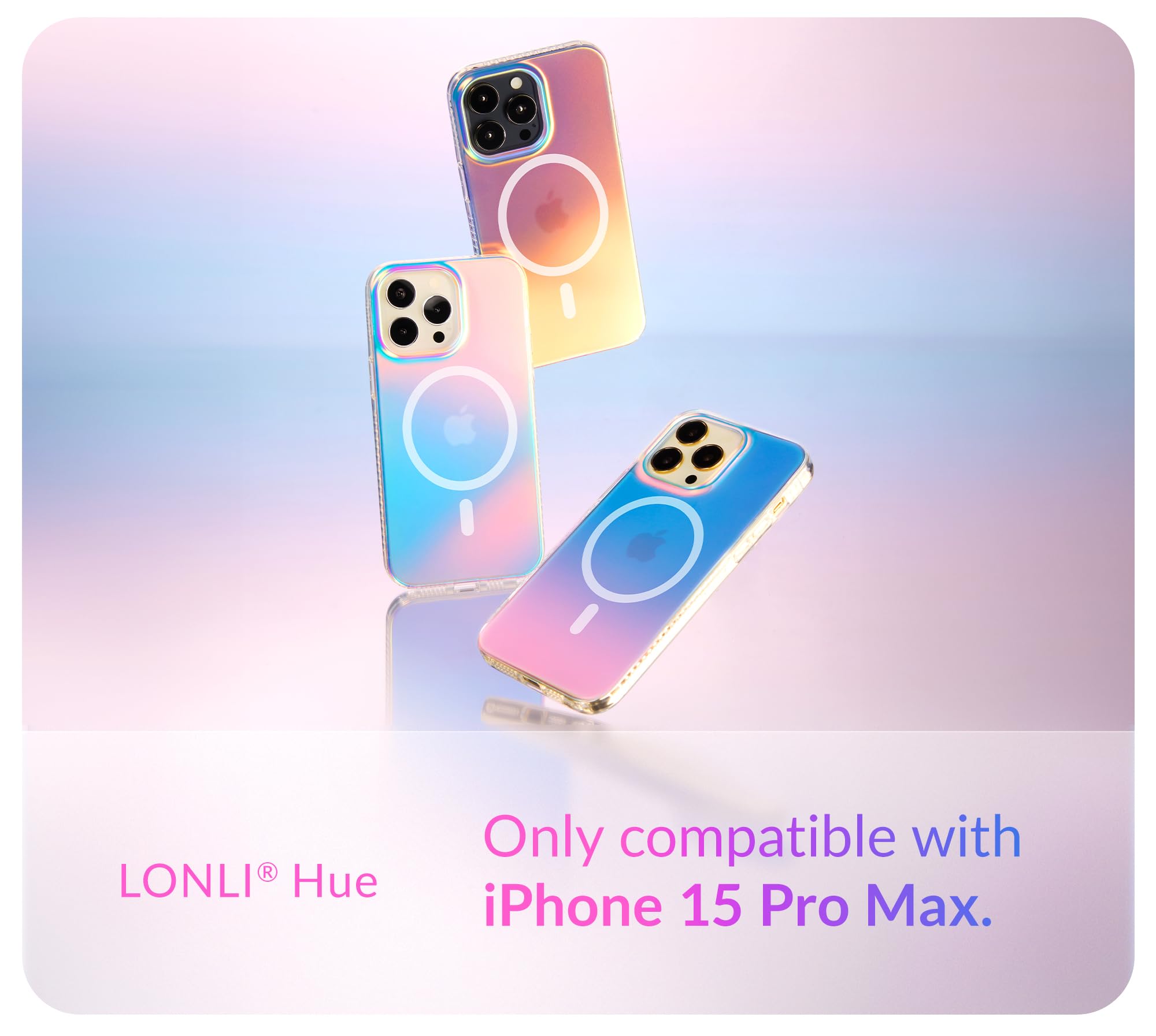 Lonli Hue   For Iphone 15 Pro Max Case [Compatible With Magsafe]   White Pearl Tort   [10Ft Drop Protection] [4 Airbag Cushioned