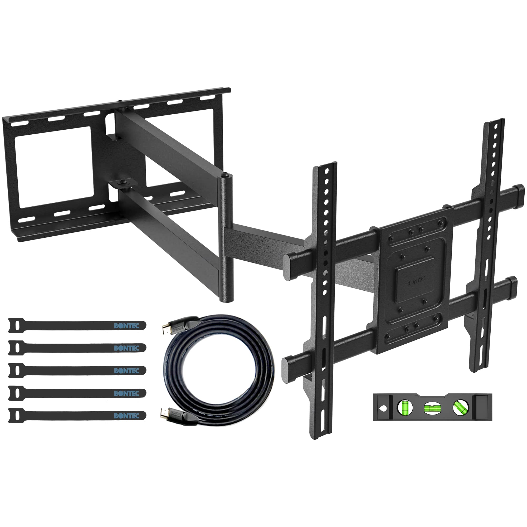 Bontec Tv Wall Mount With Extra Long Articulated Arm For 32 70 Inch Up To 132Lbs, Universal Long Reach Arm Tv Wall Mount With Ti
