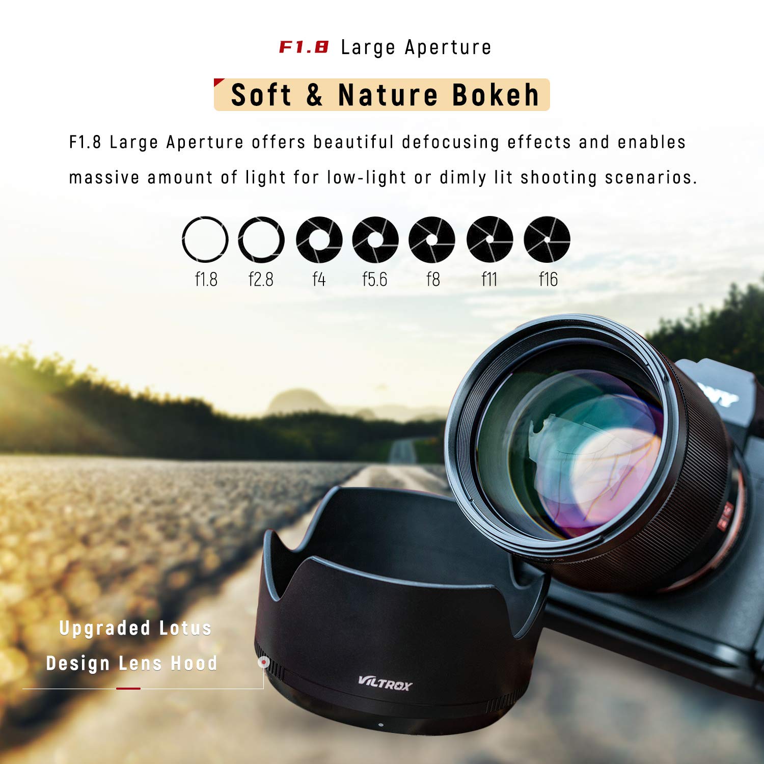 Viltrox 85Mm F1.8 Mark Ii Auto Focus Full Frame Lens For Sony E Mount, Stm Large Aperture Medium Telephoto Portrait Fixed Focus