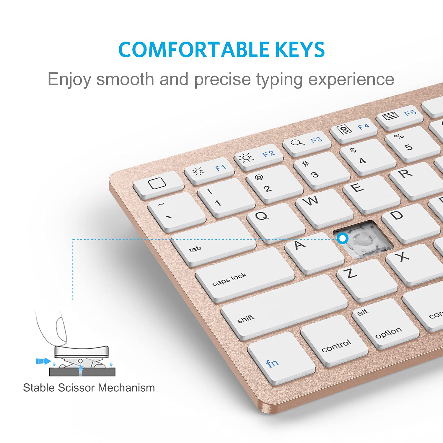 Omoton Bluetooth Keyboard For Ipad 10Th Generation, Ipad 10.2 (9Th/8Th/7Th), Ipad Pro 13/12.9/11 Inch, Ipad Air 13/11 Inch, Ipad Air 5Th/4Th Gen, Ipad Mini And More Bluetooth Enabled Devices,Gold