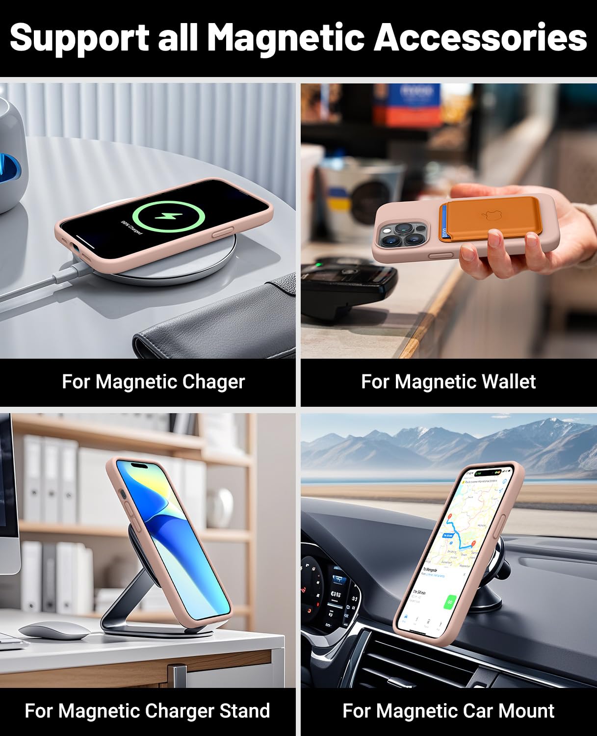 Otofly For Iphone 14 Pro Max Case [Compatible With Magsafe] Full Body Silicone Shockproof Slim Thin Phone Case For Iphone 14 Pro