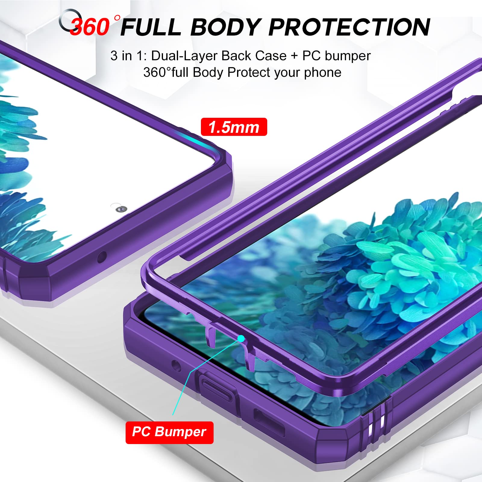 Leyi For Samsung Galaxy S20 Fe Case: Galaxy S20 Fe 5G Case With Slide Camera Cover + [2 Packs] Screen Protector, Military Grade