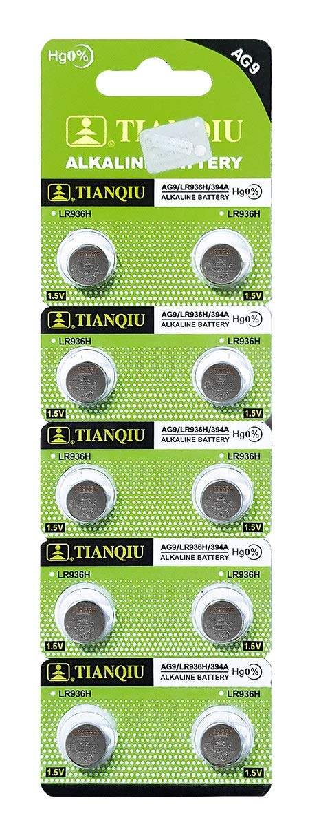 Tianqiu 10Pcs Ag9 Lr936 394 Sr936Sw Alkaline Battery