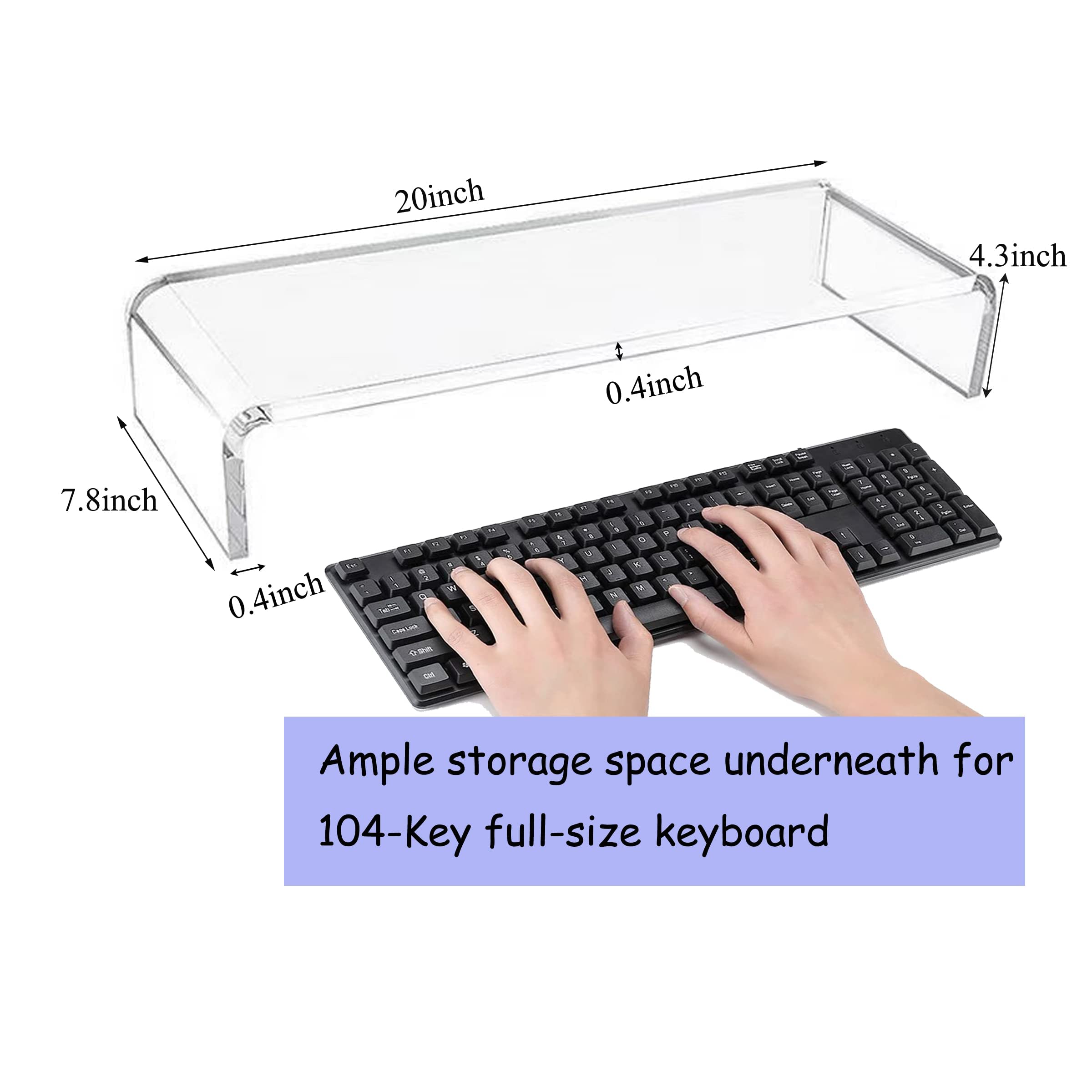 Zeayifa Clear Acrylic Monitor Stand,Keyboard Cover Protector Anti Cat Prevent Cats From Touching Keyboard,Stand For Laptop, 1525