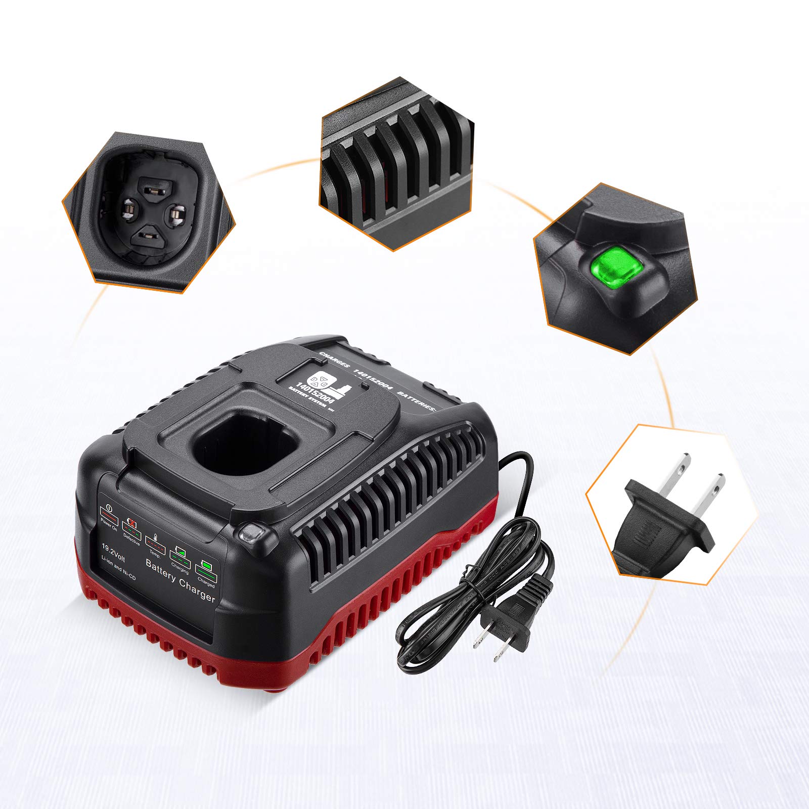 19.2V C3 Charger Replacement For Craftsman 140152004 Diehard Xcp Li Ion Ni Cd Battery 1425301 1323903 130279005 11375 11376 315.