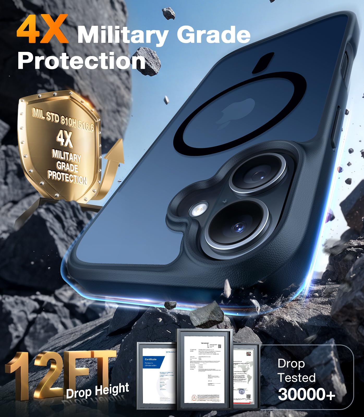 Torras Magnetic Shockproof For Iphone 16 Case, [18N Mighty Magnetic] [12Ft Military Grade Drop Tested] [Fit For Magsafe] Protect