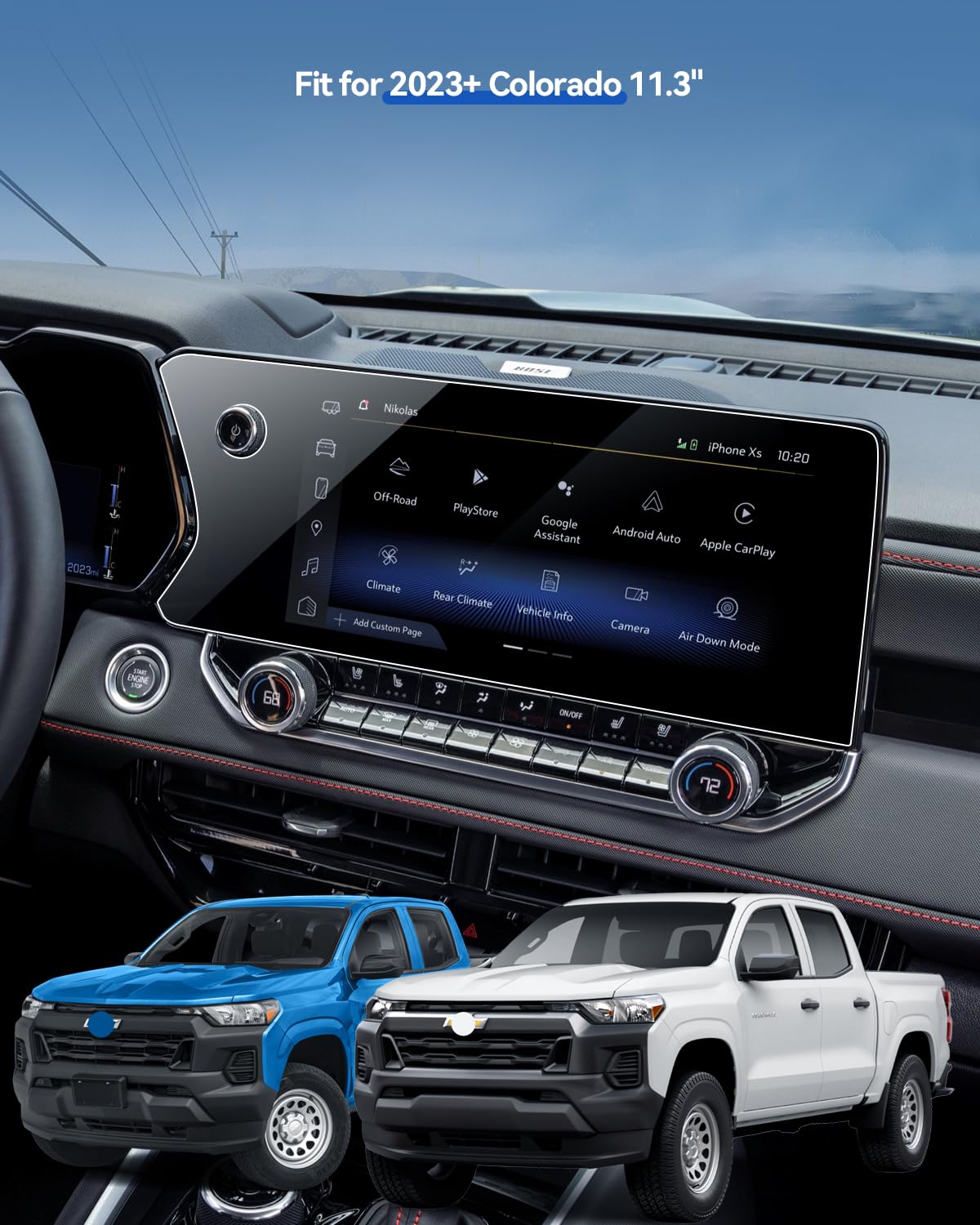 Lantu 2Pcs Chevy Colorado 11.3'' Screen Protector For 2024 2023 Chevrolet Colorado Z71/Zr2 & Gmc Canyon At4/Denali/At4X/Elevatio