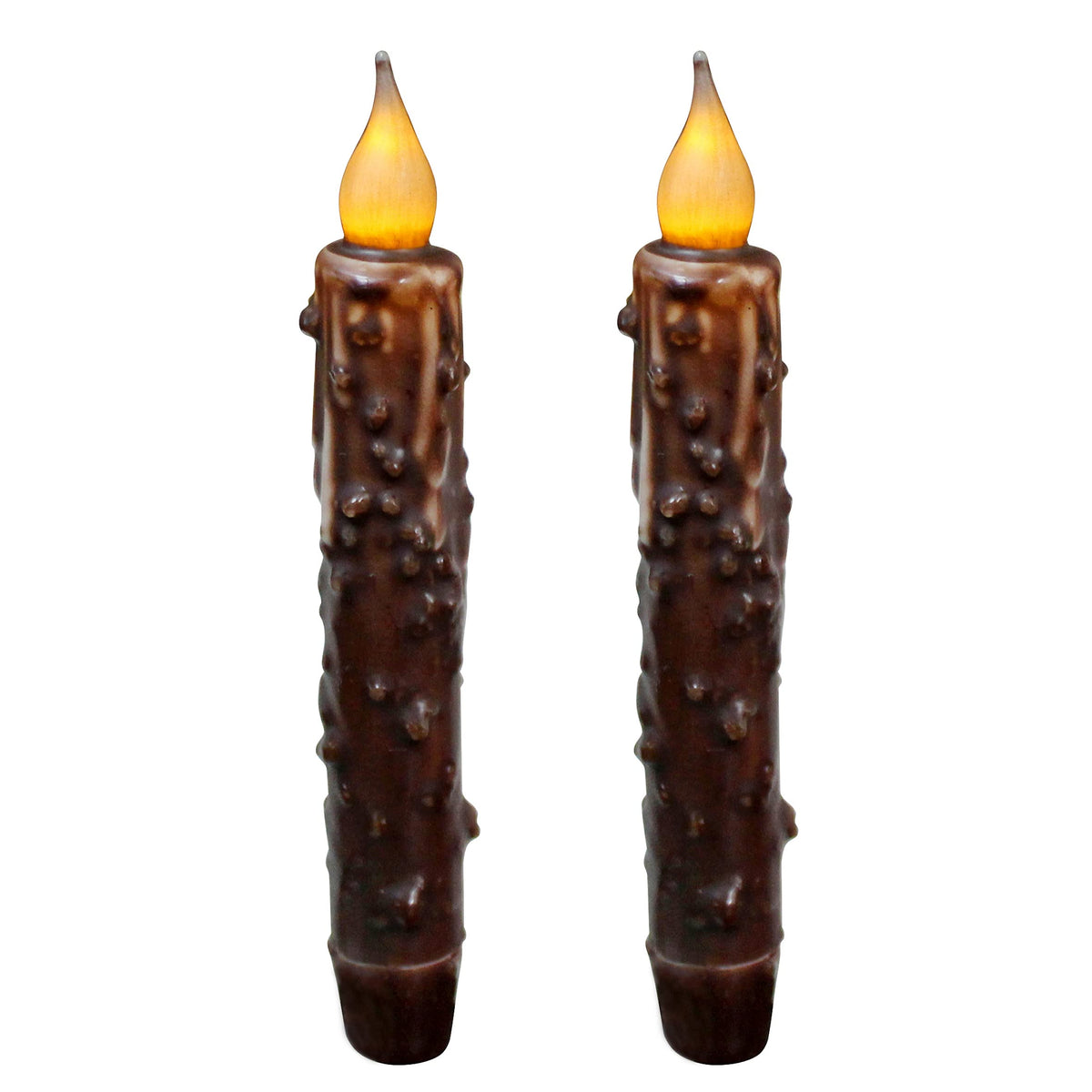 Cvhomedeco. Real Wax Hand Dipped Battery Operated Led Timer Taper Candles Country Primitive Flameless Lights D?Or, 6-3/4 Inch, B