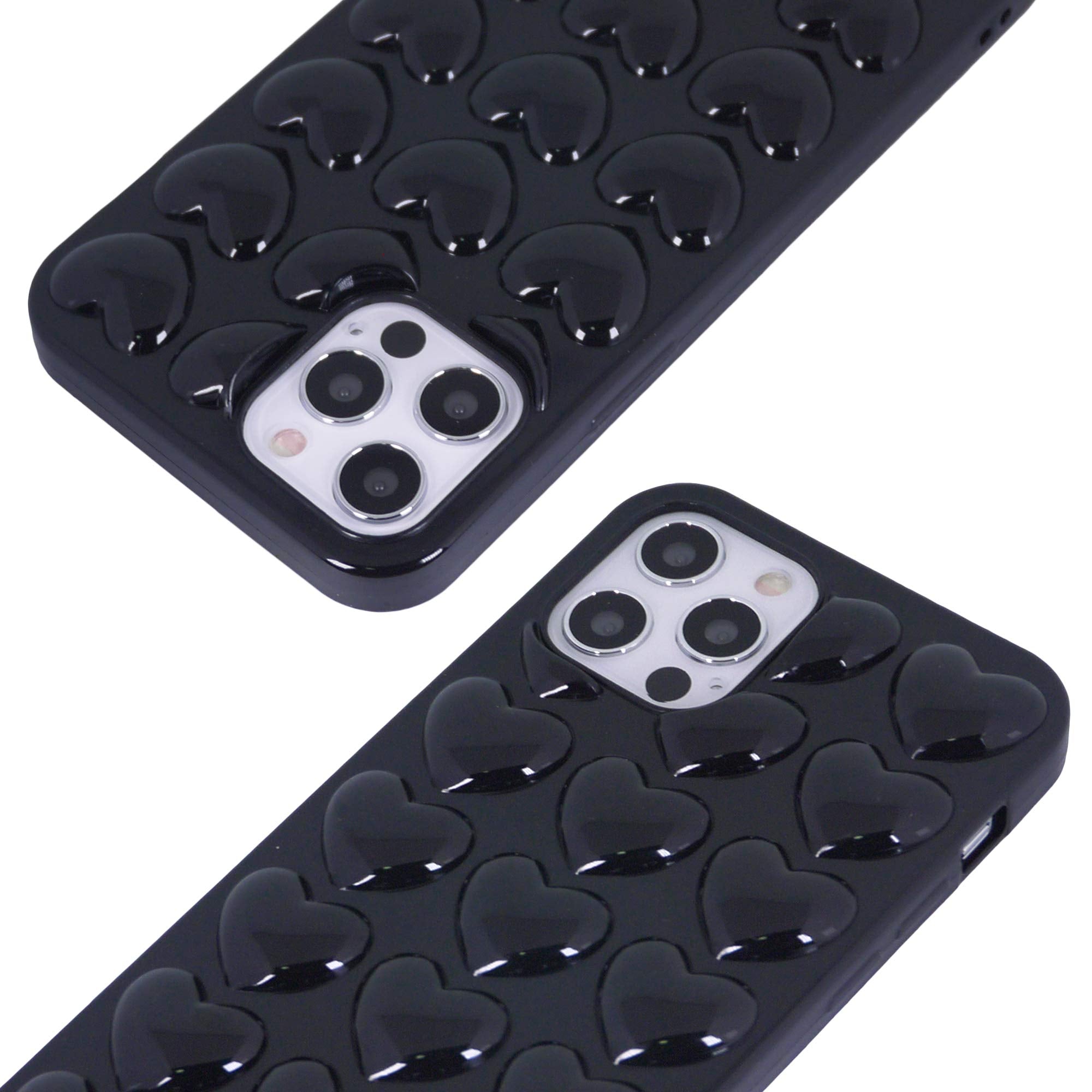 Dmaos Compatible With Iphone 12 Mini Case For Women, 3D Pop Bubble Heart Kawaii Gel Cover, Cute Girly For Iphone12 Mini 5.4 Inch