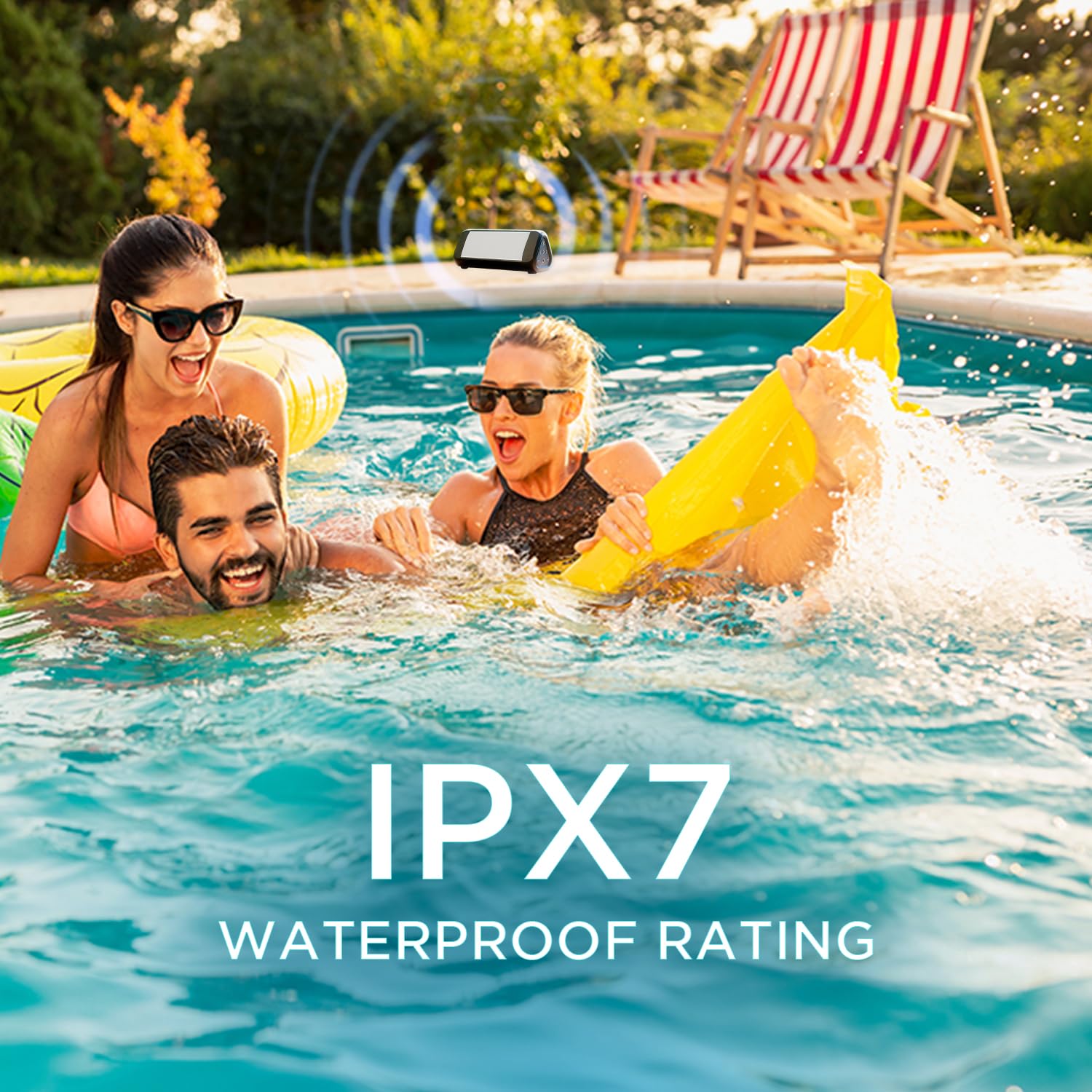 Oontz Ultra Portable Bluetooth Speaker 5.0   Ipx7 Waterproof, 14W Enhanced Sound, 20 Hr Battery, 100Ft Wireless Range, Deep Bass And Clear Audio, Durable Shower Speaker For Pool Or Beach (White)