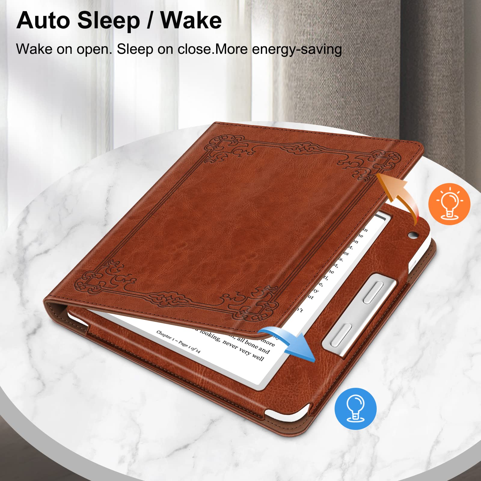 Fintie Stand Case For 7'' Kobo Libra Colour (2024) / Kobo Libra 2 (2021) Ereader   Premium Pu Leather Stand Cover Auto Sleep/Wak