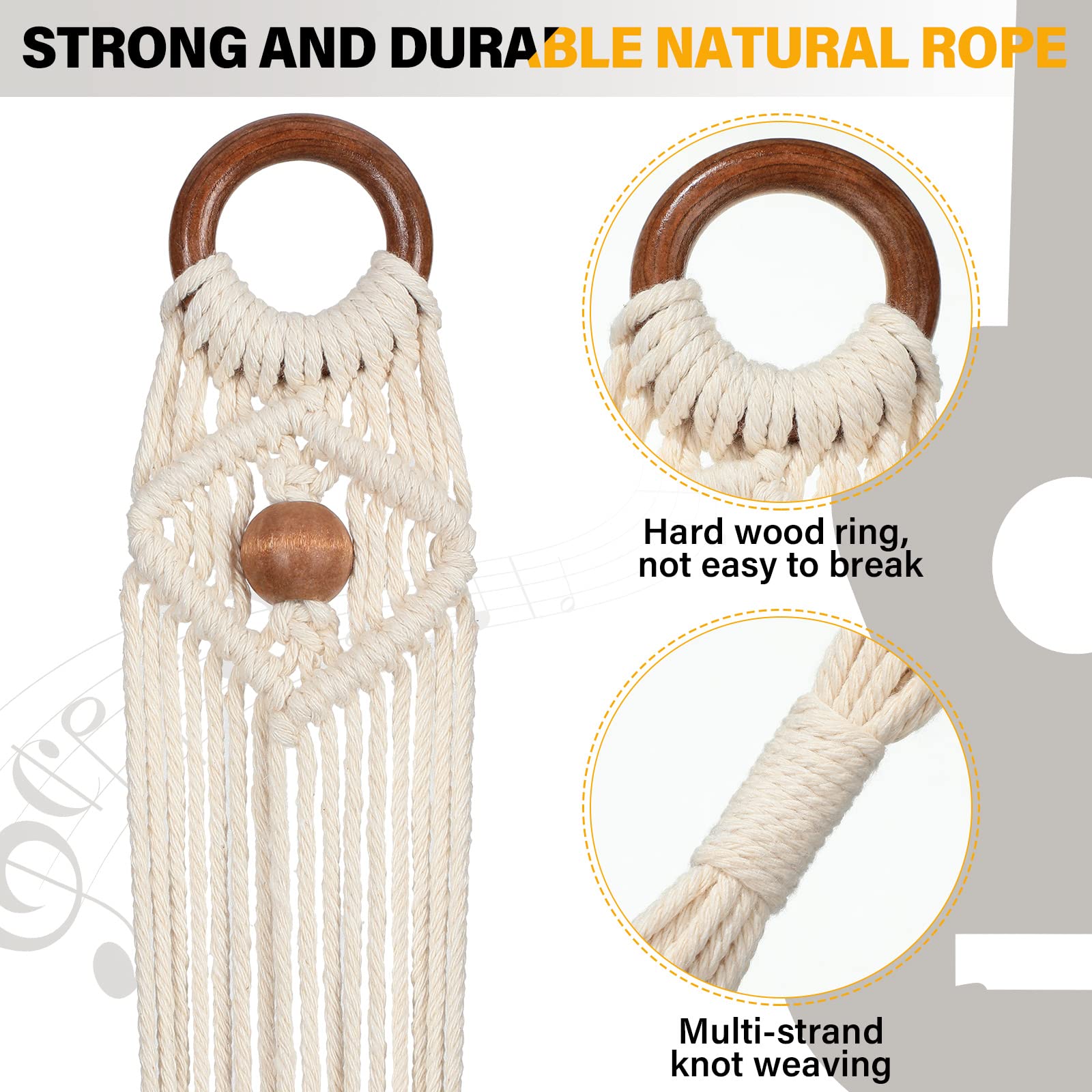 3 Pieces 21 To 24 Inches, Macrame Ukulele Hanger Macrame Wall Mount Hanger Boho Ukulele Wall Mount Hanging Stand Holder For Sopr