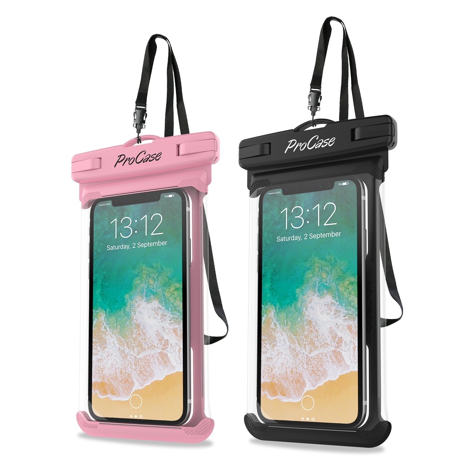 ProCase 2 Pack Waterproof Phone Pouch, Underwater Phone Case Up to 7, Dry Bag for iPhone 17 Air 16 15 14 13 Pro Plus Max, Galaxy