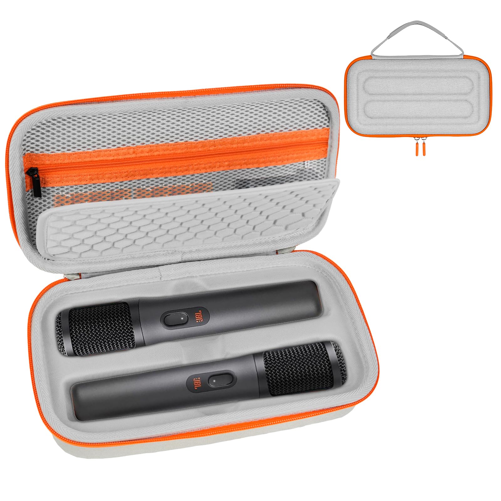 Wireless Microphone Case Compatible with JBL PartyBox Wireless Mic - 2X Digital Wireless Microphones,Protable Mic Travel Bag Sto
