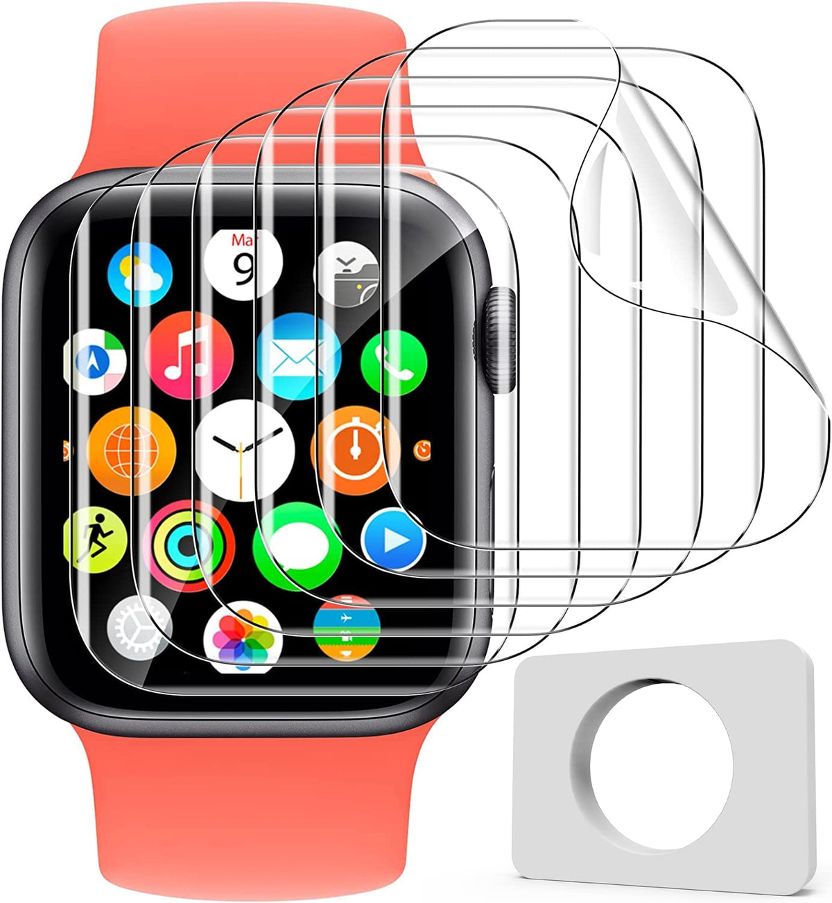 Uyiton For Apple Watch Series 3/2/1 Screen Protector 38Mm, Military Grade Replacement Tpu Screen Film Iwatch Protector Anti Scra