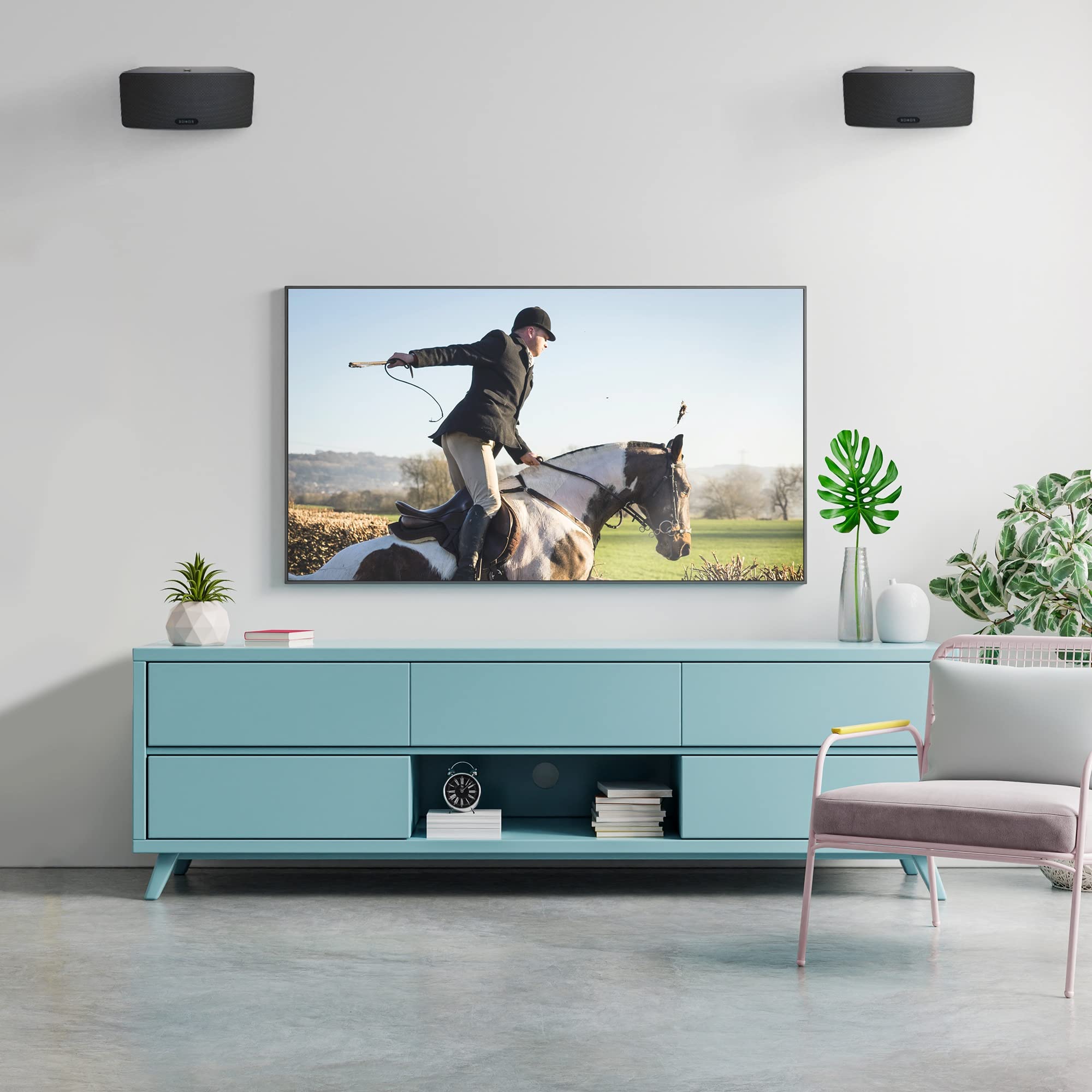 Play 3 Wall Mount Black Pair, Compatible With Sonos Play:3 Only, Twin Pack, Adjustable Swivel & Tilt Mechanism, 2 Mounting Brack