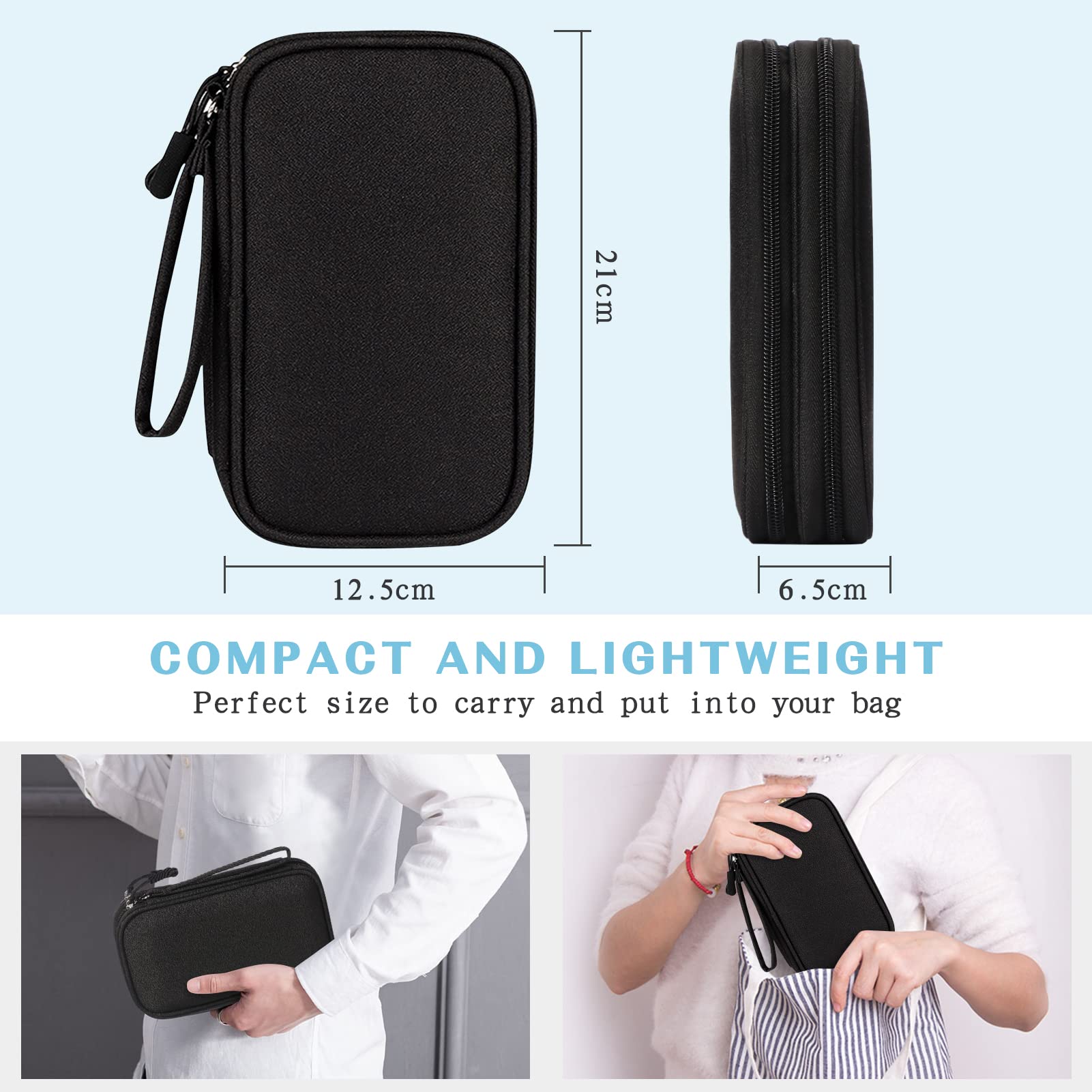 Fyy Electronic Organizer, [2 Pcs]Travel Cable Organizer Bag Electronic Accessories Carry Case Portable Waterproof Double Layers