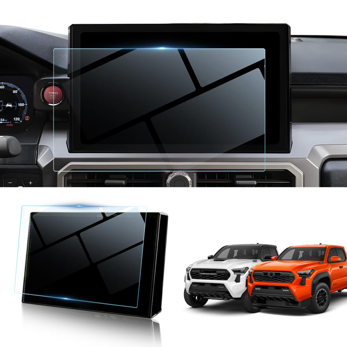 Bibibo Compatible With 2024 Toyota Tacoma Screen Protector 2024 Toyota Tacoma Limited /Trailhunter/Trd Pro 14'' Tempered Glass P