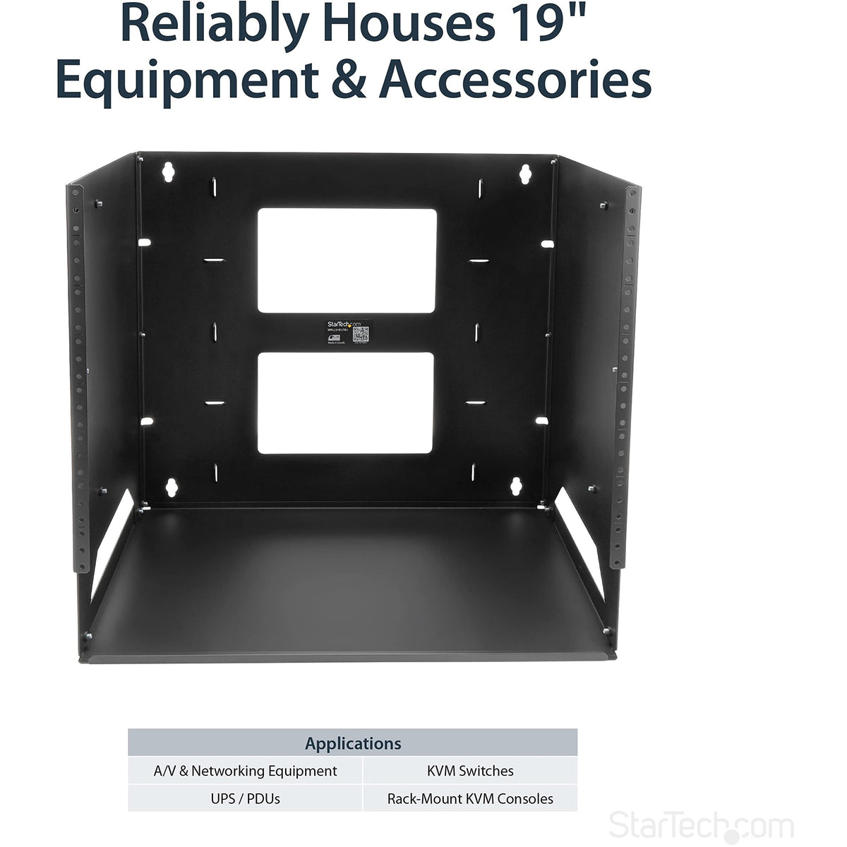 Startech.Com 2 Post 8U Open Frame Wall Mount Network Rack With Built I ...