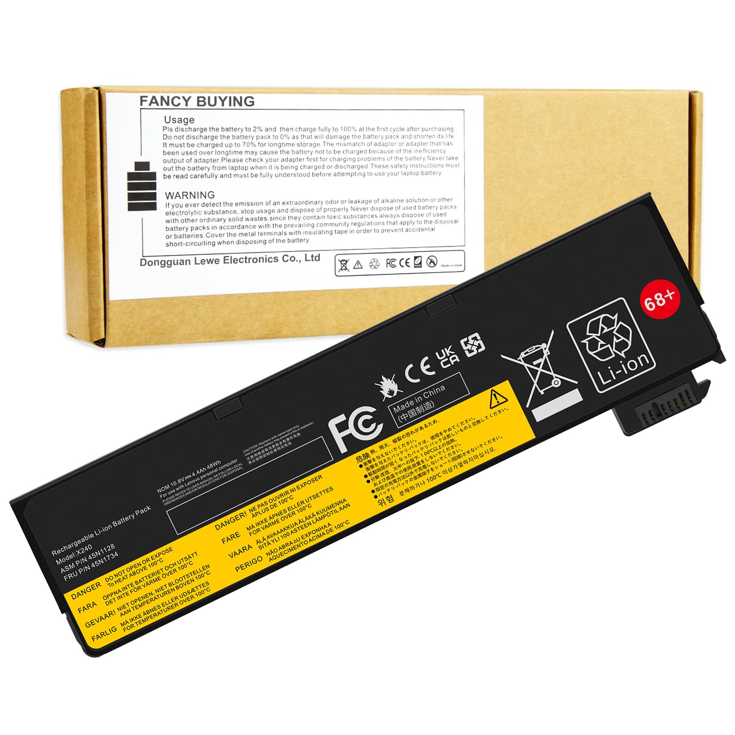 68+ 45N1128 X240 Battery Compatible With Thinkpad T440 T440S T450 T450S T460 T460P T470P T550 T560 L450 L460 L470 P50S W550S X25