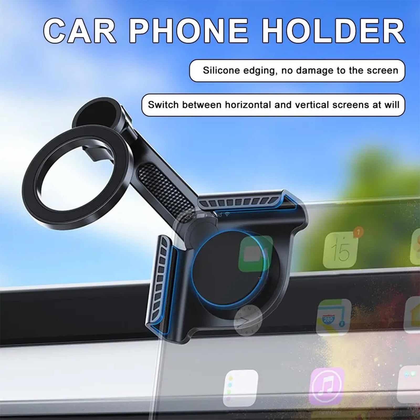 Tesla Phone Mount, For Magsafe Car Mount, Magnetic Vehicle Phone Holder For Tesla Model 3/Y/S/X Accessories Screen, Fits For Iph