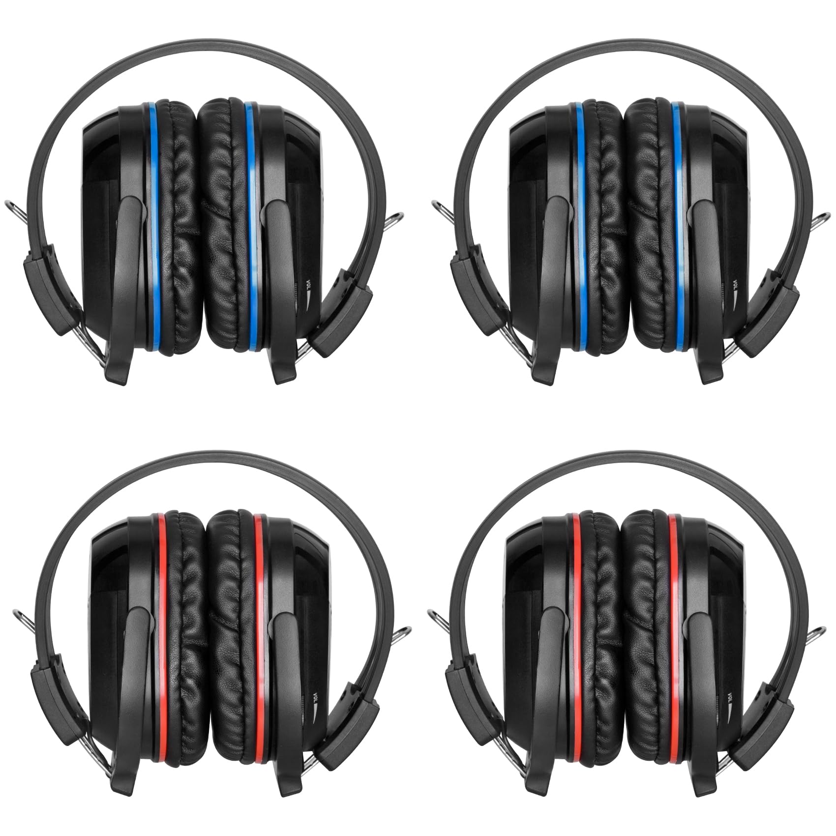Simolio 4 Pack Ir Headphones For Car Dvd, Wireless Headphone For Tv, Outdoor Movie, Dual Channel Infrared Headphone For Uconnect