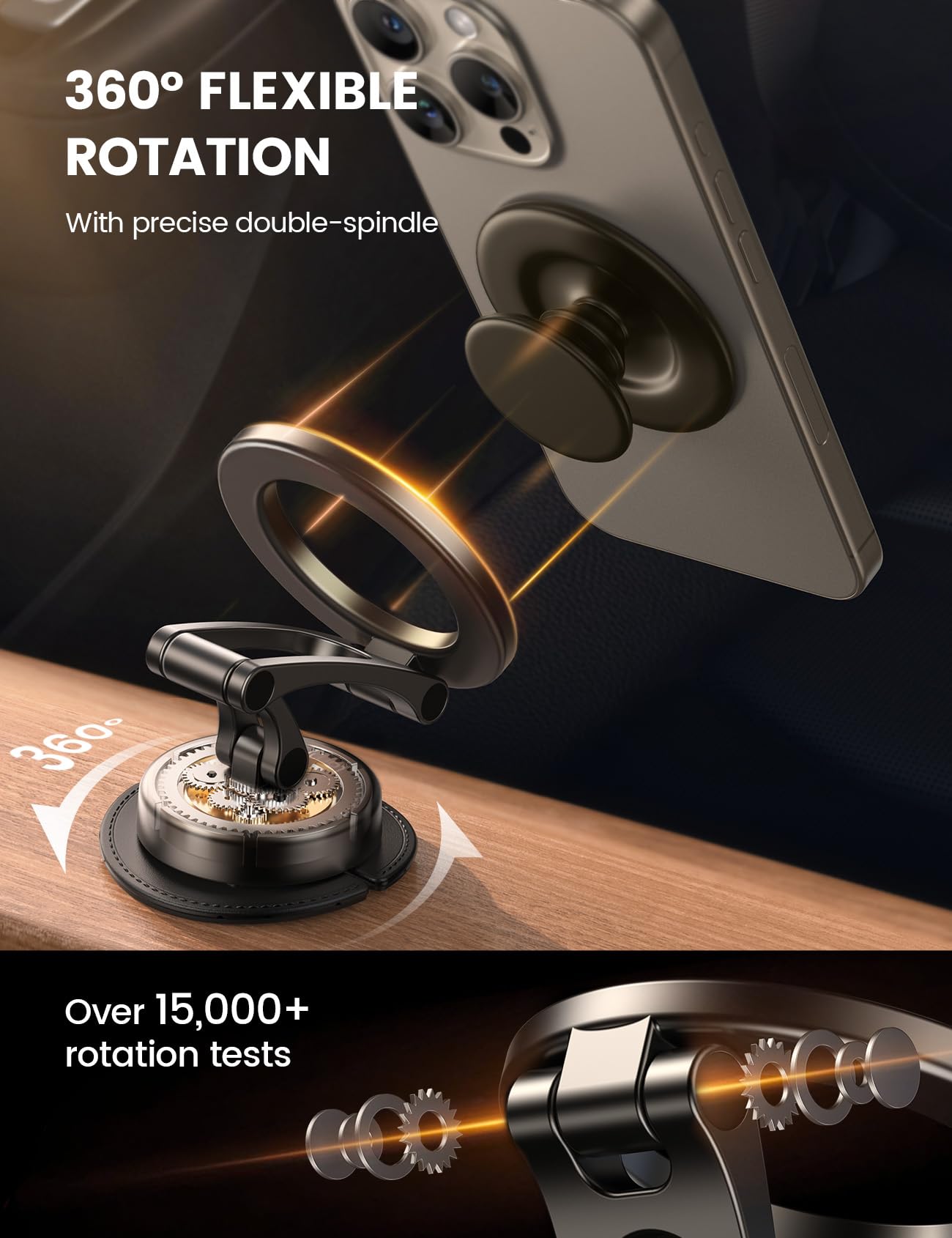 Lamicall For Magsafe Car Mount [All-Metal] Magnetic Phone Holder For Your Car, [Flexible Three-Axis] Cell Phone Car Mount Dashbo