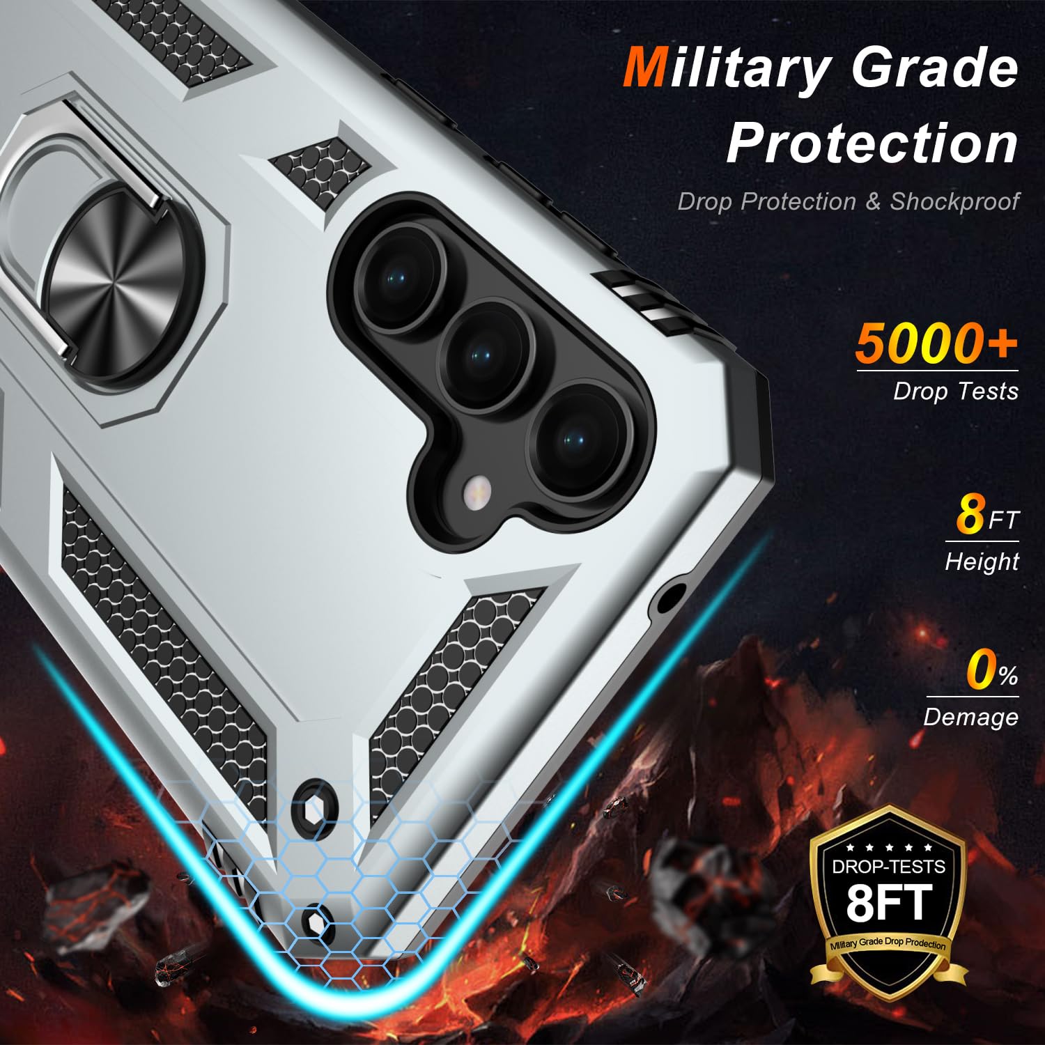 Lumarke For Galaxy S24 Fe Case With Screen Protector,Pass 16Ft. Drop Tested Military Grade Protective Phone Cover With Magnetic