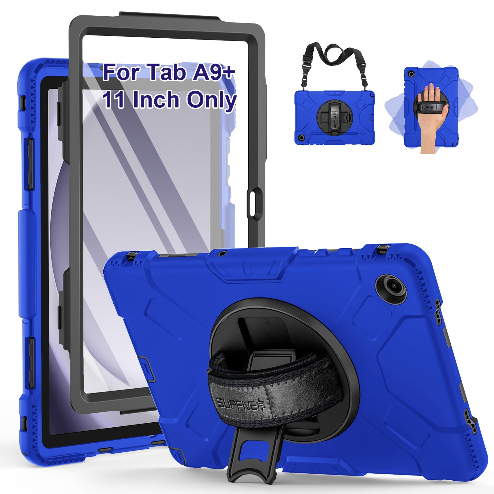 Supfives Case For Samsung Galaxy Tab A9 Plus 11 Inch 2023, Liquid Silicone Heavy Duty Shockproof Protector Tab A9 Plus Cover Wit