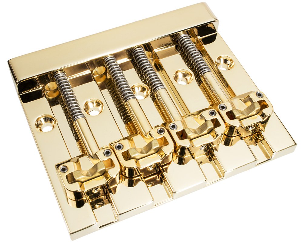 Hipshot Kickass High Mass Bass Bridge For 5 Bolt Fender, Gold
