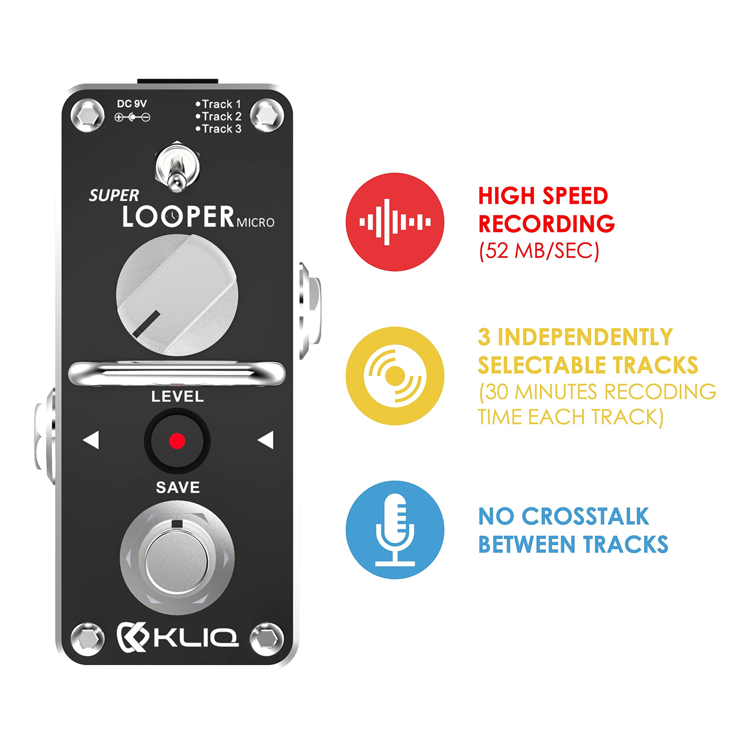 Kliq Super Looper Micro Looper Effect Pedal For Guitar & Bass