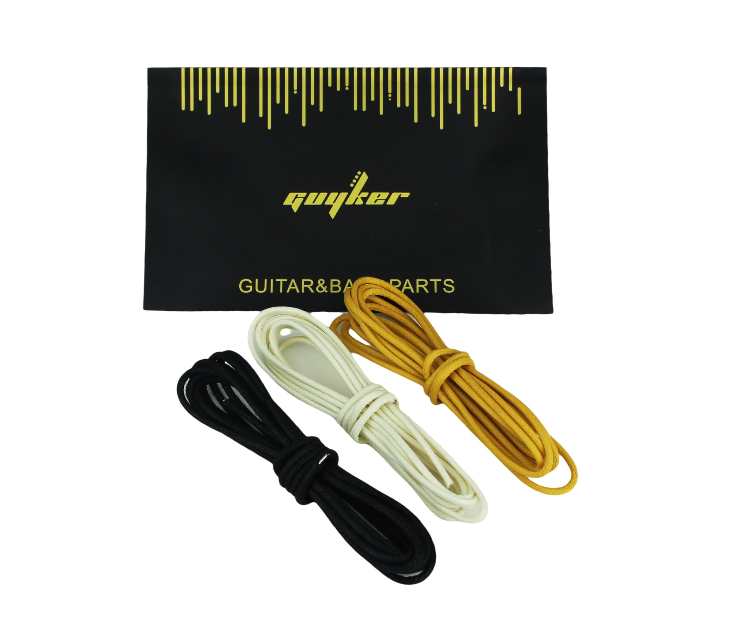 Guyker Cloth Covered Braided Guitar Wire   15 Feet (5 White/5 Black/5 Yellow) Electrics Vintage Style Pushback Guitar Wire