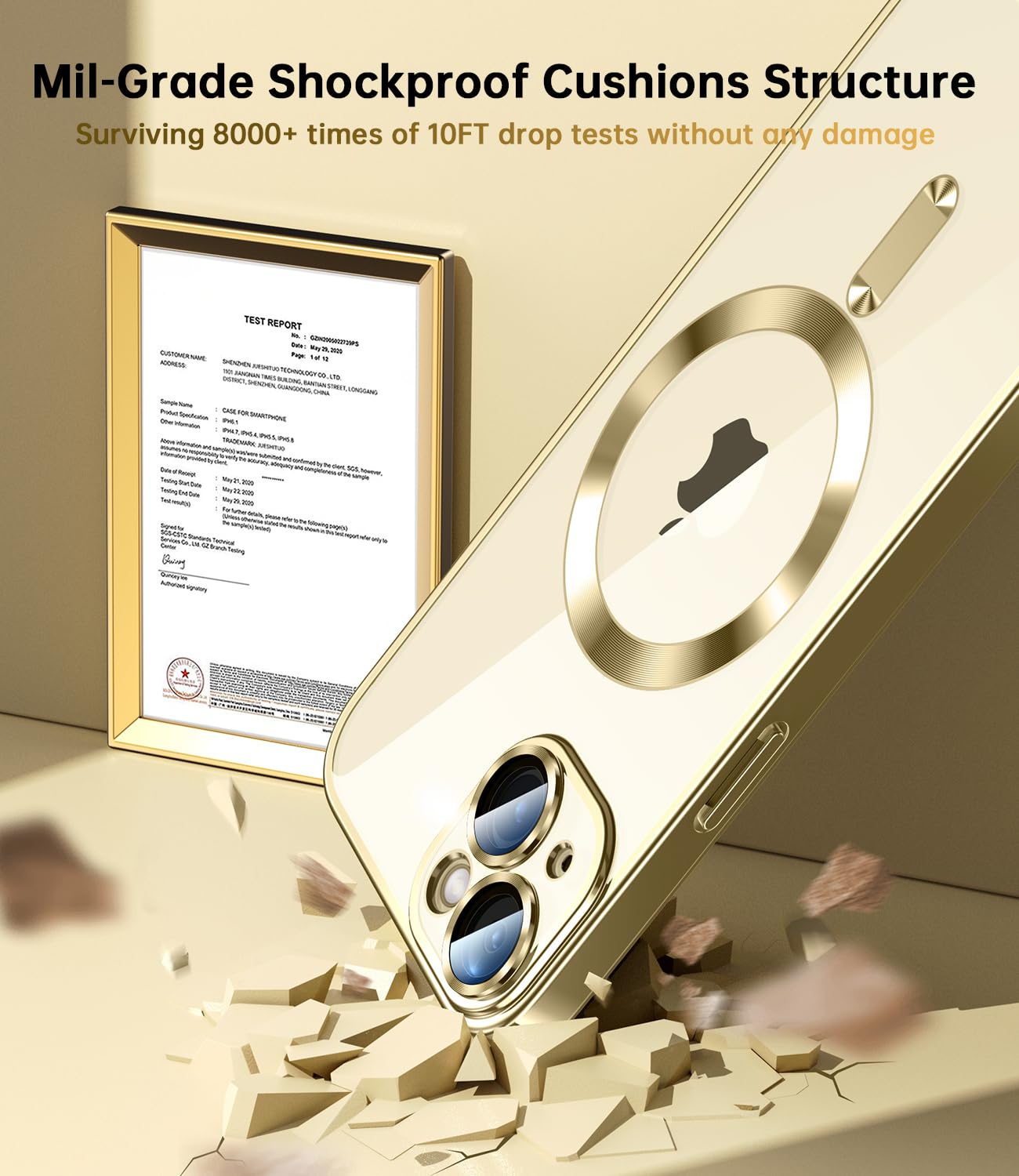 Waldeng For Iphone 15 Case With Integrated Camera Lens Protector, [Compatible With Magsafe] [Original Iphone Exterior], Crystal