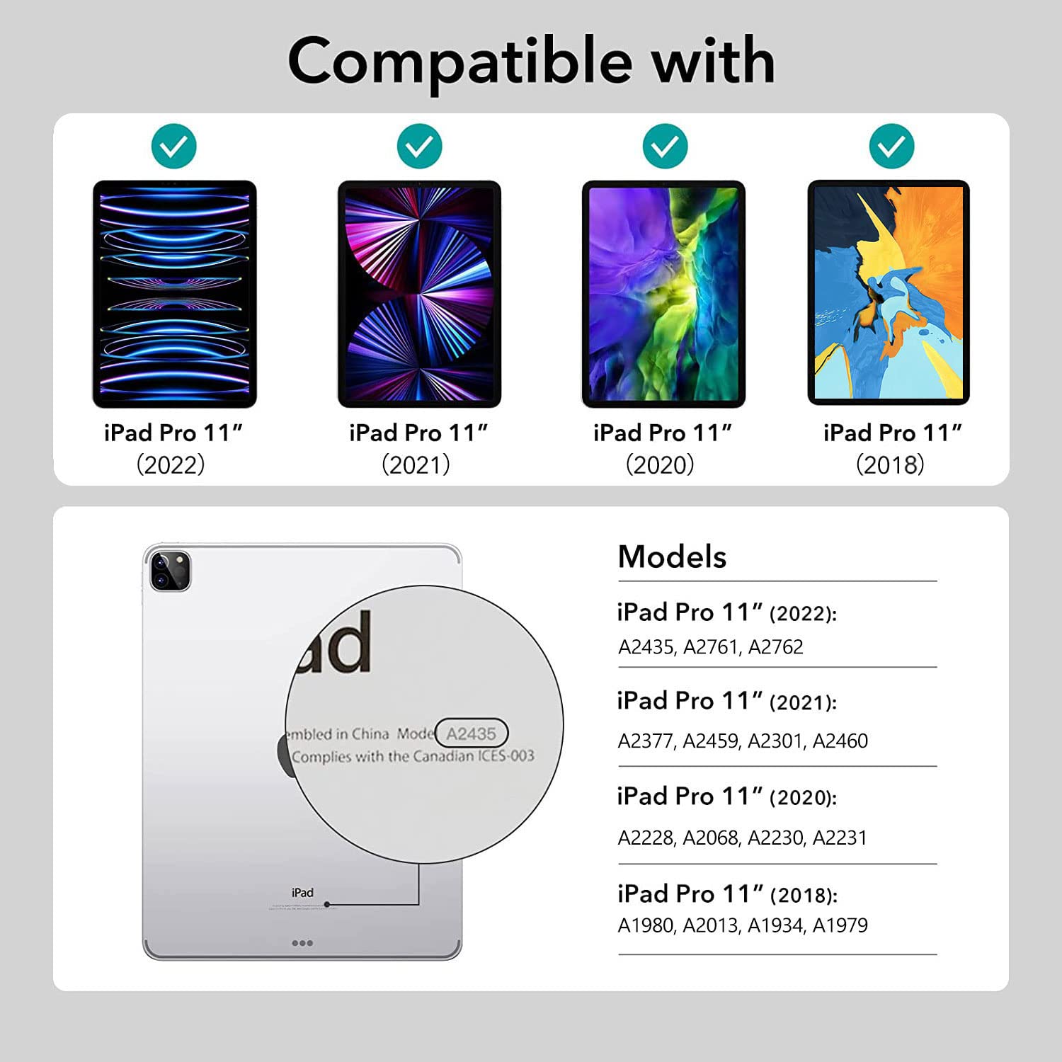 Hi Space For Ipad Pro 11 Inch Case 2022 2021 2020 2018 4Th 3Rd 2Nd 1St Generation With Pencil Holder, Cow Trifold Stand Protecti