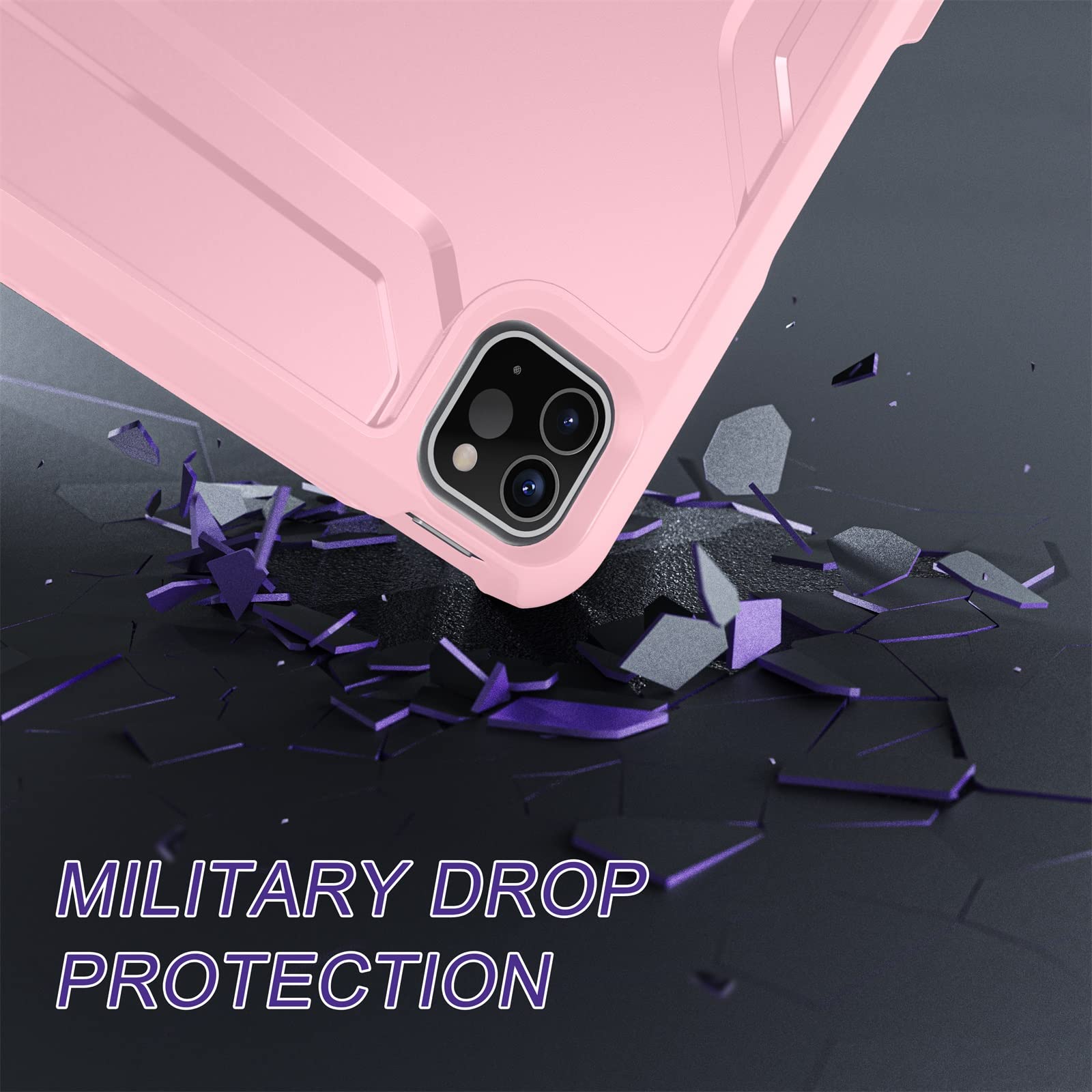 Soke Case For Ipad Pro 11 Inch 2022/2021/2020/2018/Ipad Air 5Th/4Th Generation,Built In Screen Protector   Support 2Nd Apple Pencil Charging   Heavy Duty Rugged Protective Kickstand Case   Pink