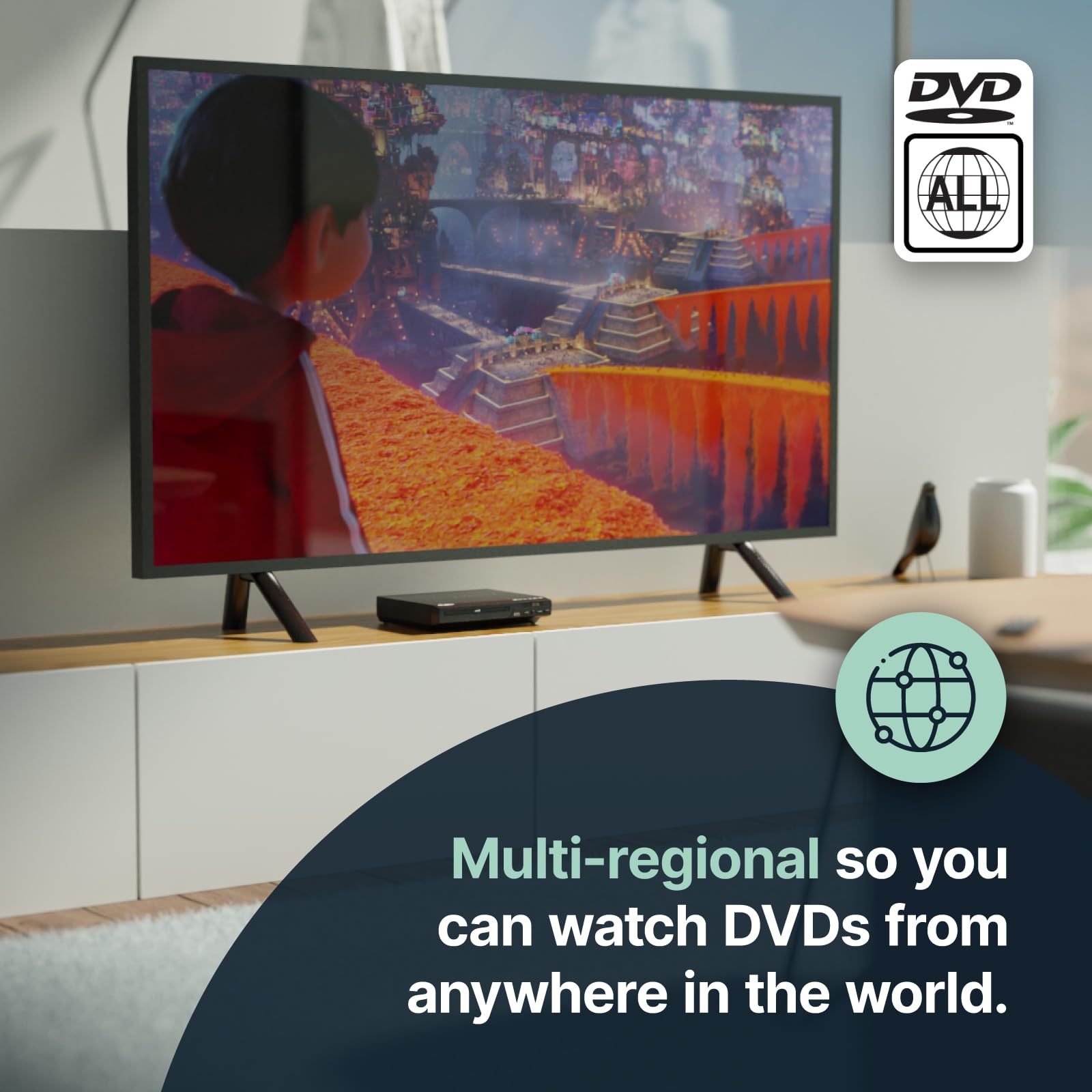 Hdmi Dvd Player For Tv | 1080P Region Free Dvd Players For Smart Tv | Mini Dvd Player With Usb, Cd & Mp3 | Hdmi Cable, Rca Cable