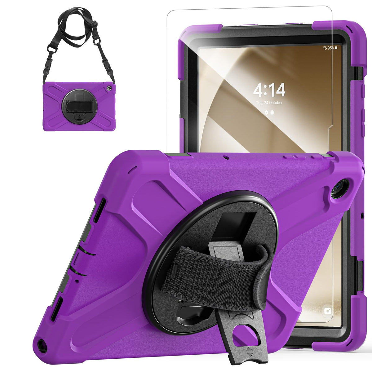 Tsqqst Samsung A9 Plus Tablet Case 11 Inch 2023 For Kids With Screen Protector+Stand+Hand Shoulder Strap | Silicone Defender Cas