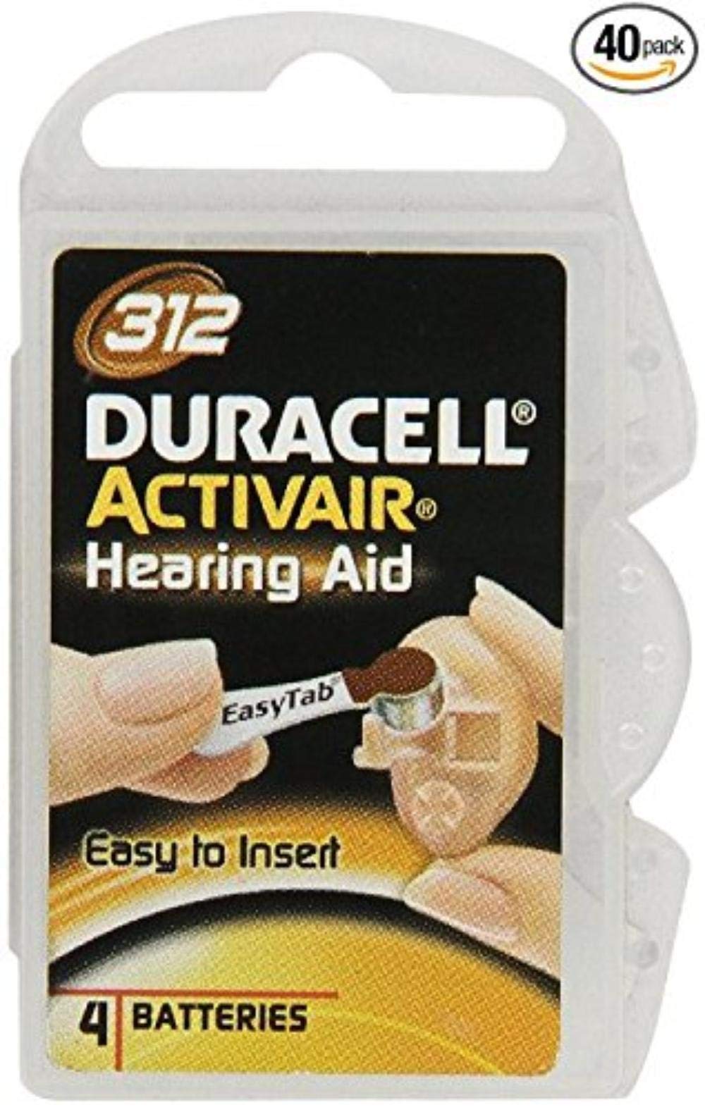 Duracell Hearing Aid Batteries Size 312 Pack 40 Batteries