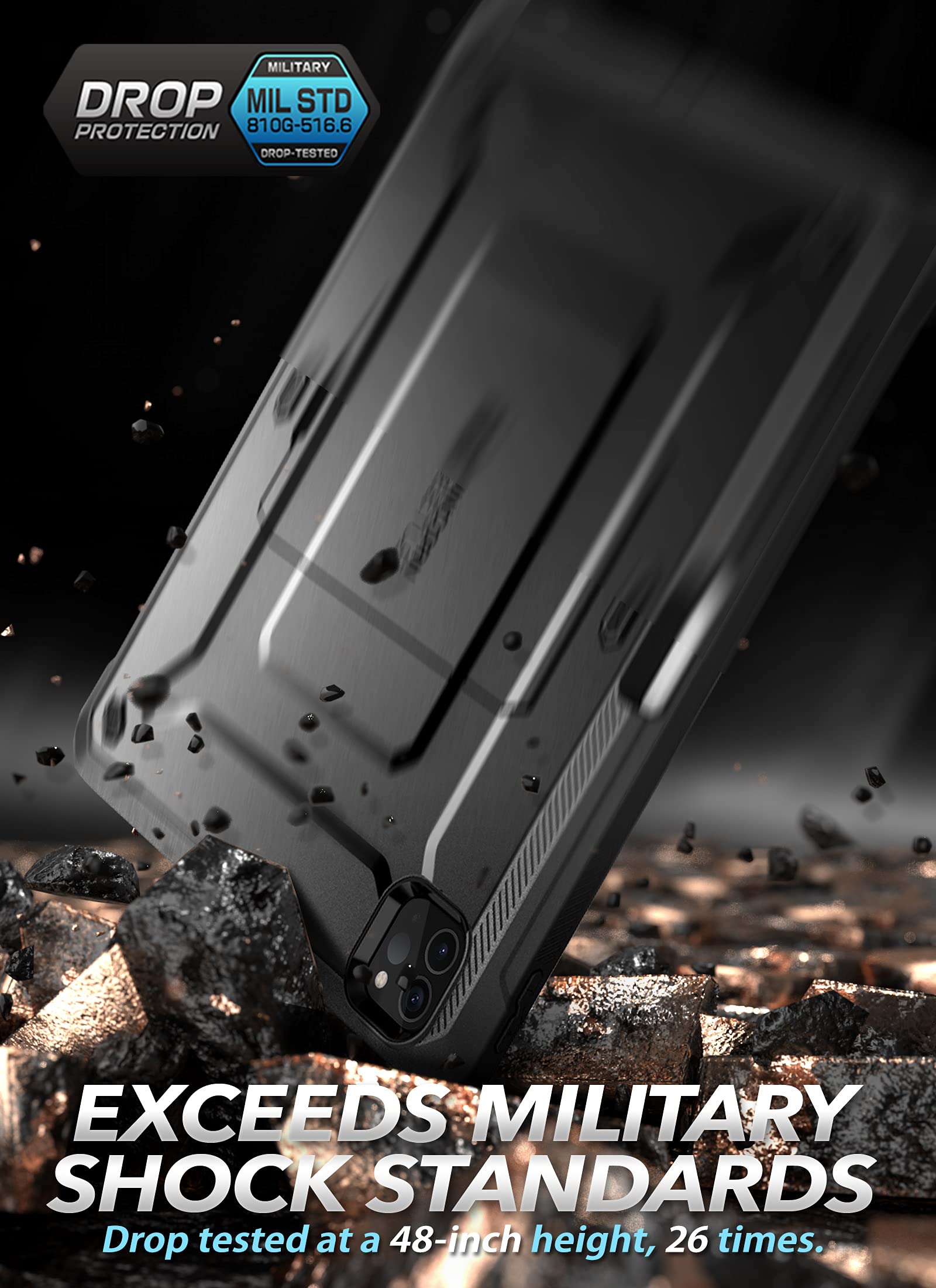 Supcase Unicorn Beetle Pro Series Case For Ipad Pro 12.9 Inch (2022/2021/2020), Support Apple Pencil Charging With Built-In Scre