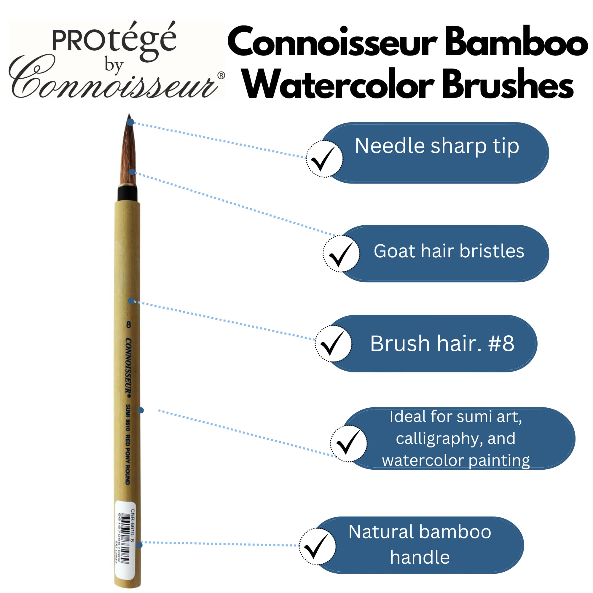 Connoisseur Bamboo Watercolor Brush #8