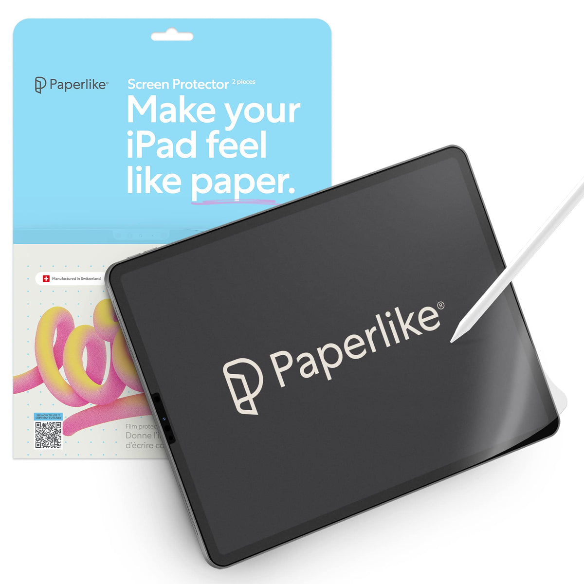 Paperlike 2.1 (2 Pieces) For Ipad Pro 12.9'' (2020/21/22)   Transparent Screen Protector For Notetaking And Drawing Like On Pape