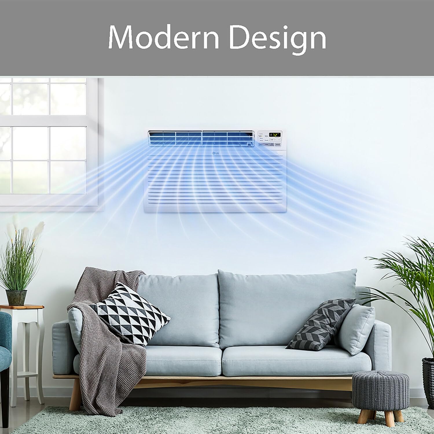 Lg 7,800 Btu Through The Wall Air Conditioner, 115V, Ac Wall Unit For Rooms Up To 330 Sq. Ft., Perfect For Bedroom Or Office, Wa