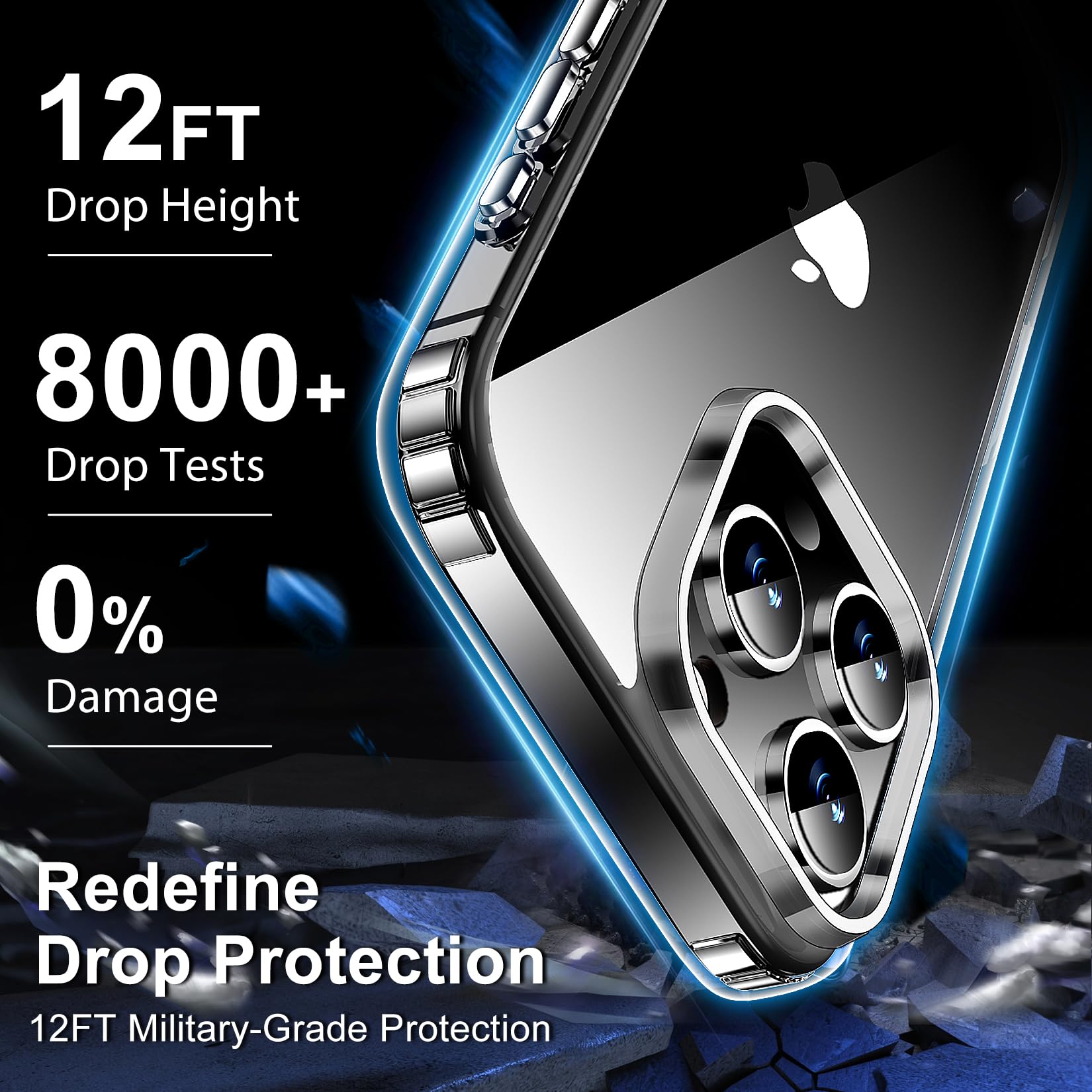 Mozoter For Iphone 16 Pro Max Case Clear,[Anti Yellowing] [Non Slip] Shockproof Bumper Phone Cover,Slim Thin Cute Case For Iphon