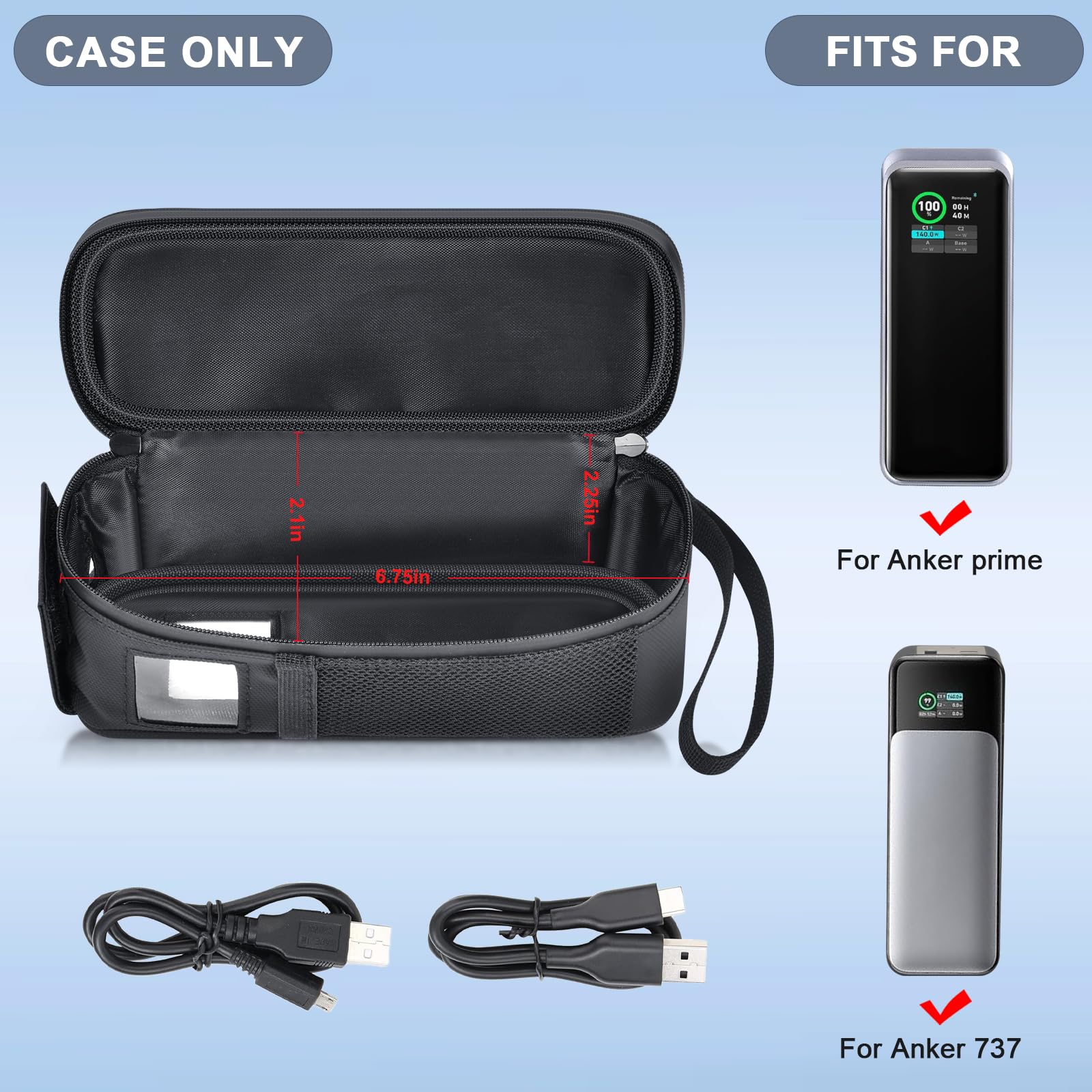 Case Compatible With Anker Prime 27,650Mah Power Bank 250W, Laptop Phone Computer Battery Chargers Travel Carrying Holder For An