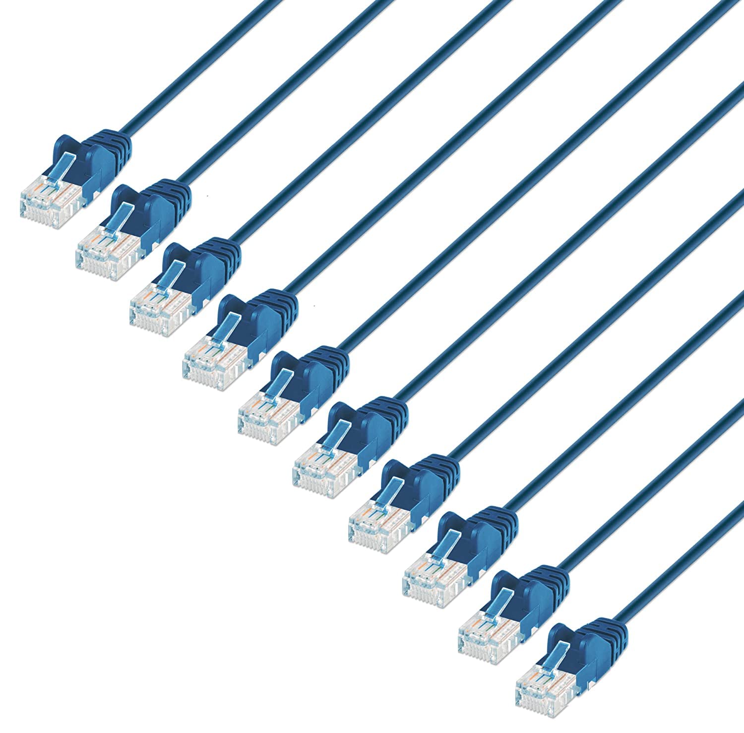 Cat6 U/Utp Slim Network Patch Cable, 0.5 Ft., Blue, 24-Pack
