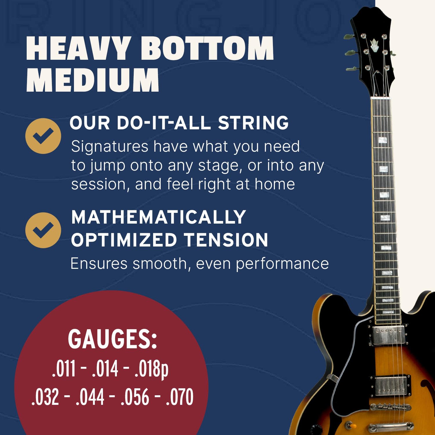 Stringjoy Hvy117, 7 String Signatures Electric Guitar Strings, 11 70 Heavy Bottom Medium Gauge, 7 String Nickel, Electric Guitar