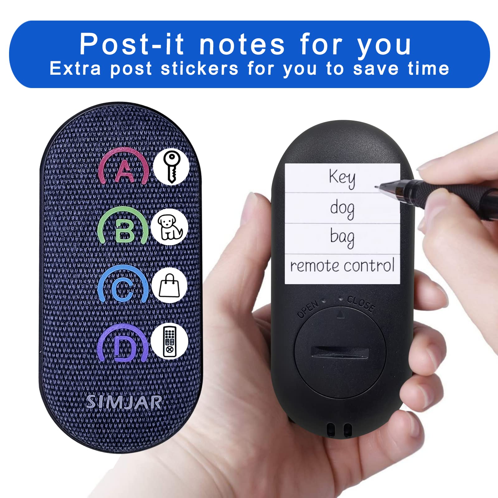 Key Finder With Thinner Receivers & Advanced Fabric Remote, Simjar 80Db+ Rf Item Locator With 131Ft Working Range, 1 Rf Transmitter & 4 Receivers