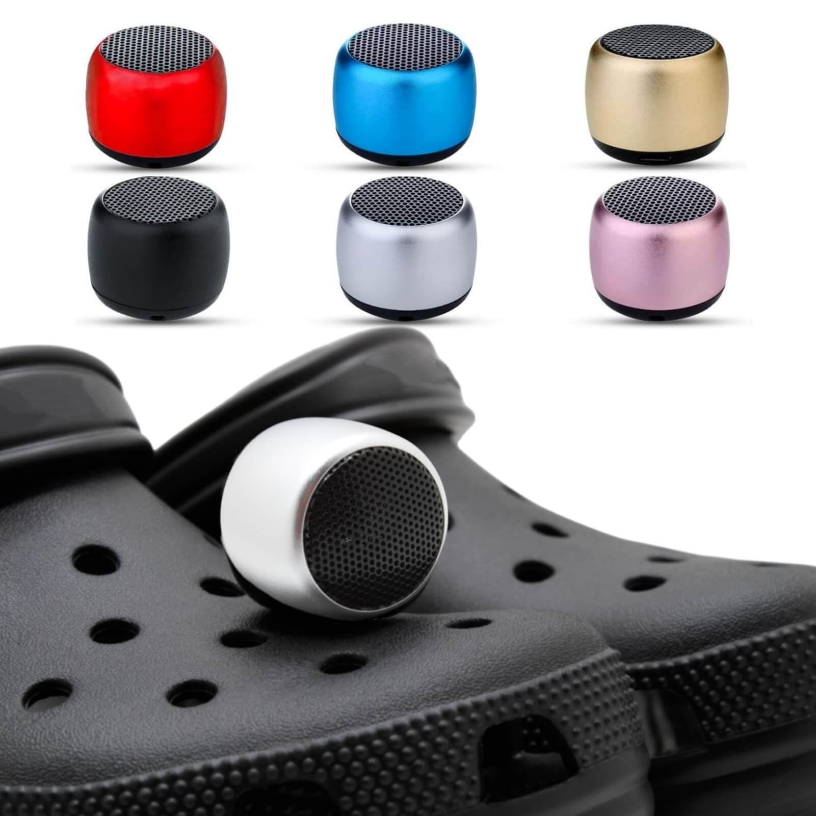 Uueenn Croc Speaker, Mini Speaker For Croc, Halloween Mini Speaker, Bluetooth Croc Charm, Silver