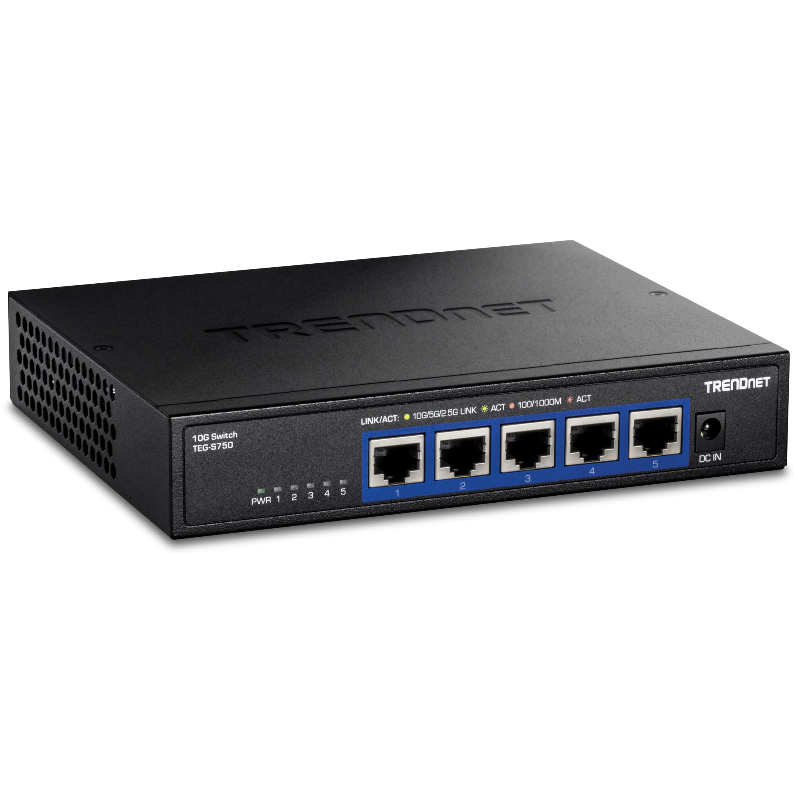 Trendnet 5 Port 10G Switch, 5 X 10G Rj 45 Ports, 100Gbps Switching Capacity, Supports 25G And 5G Base T Connections, Lifetime Pr