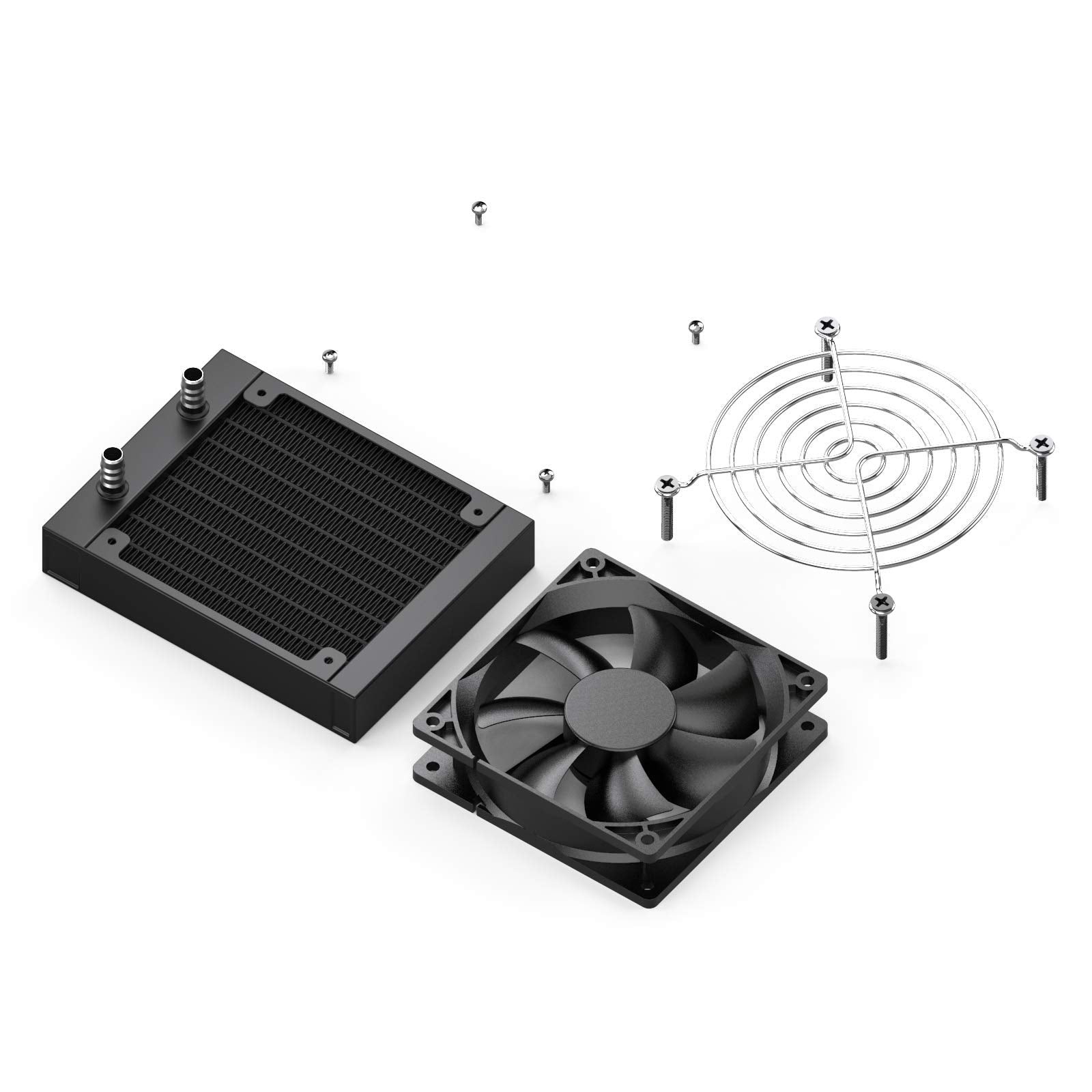 Clyxgs Water Cooling Radiator,12 Pipe Aluminum Heat Exchanger Radiator With Fan For Pc Cpu Computer Water Cool System Dc12V 120M